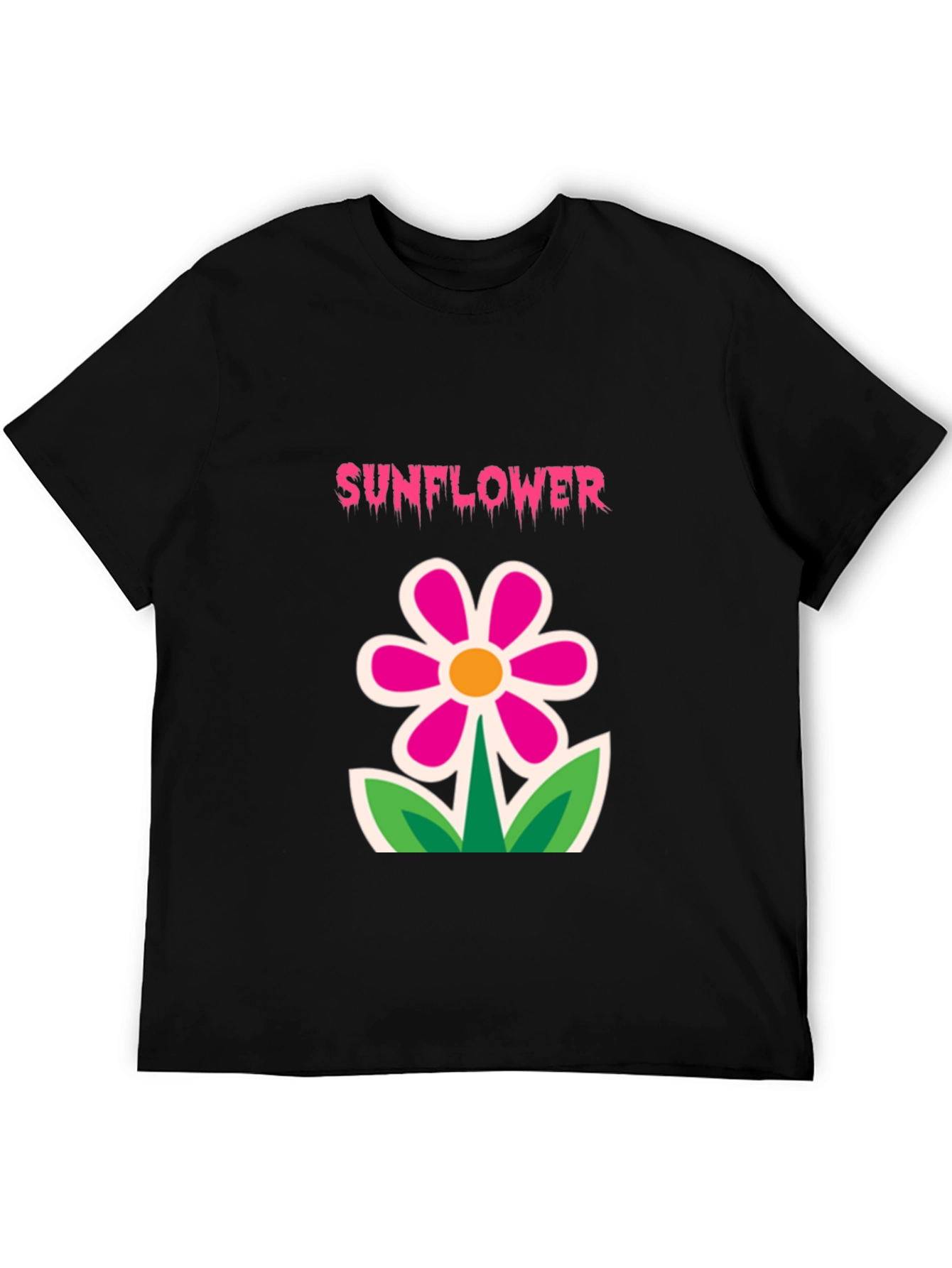 Black Sunflower Graphic Tee - Fun Floral Design view 5