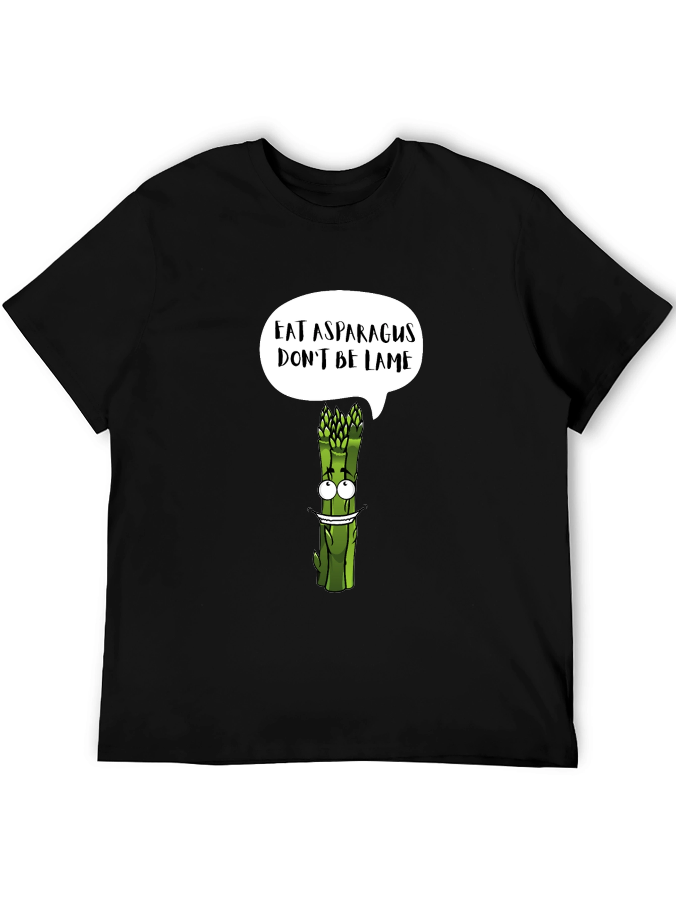 Black Eat Asparagus, Don't Be Lame Graphic T-Shirt view 5