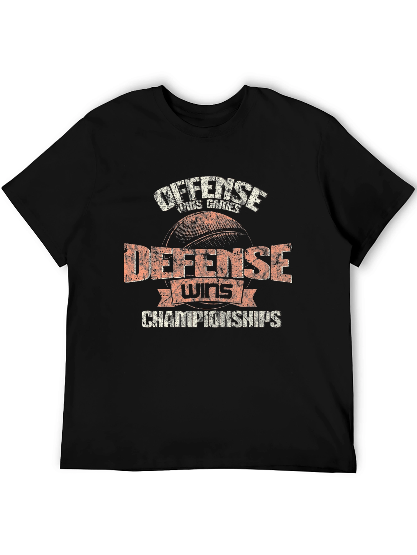 Black Offense Wins Games, Defense Wins Championships T-Shirt view 5