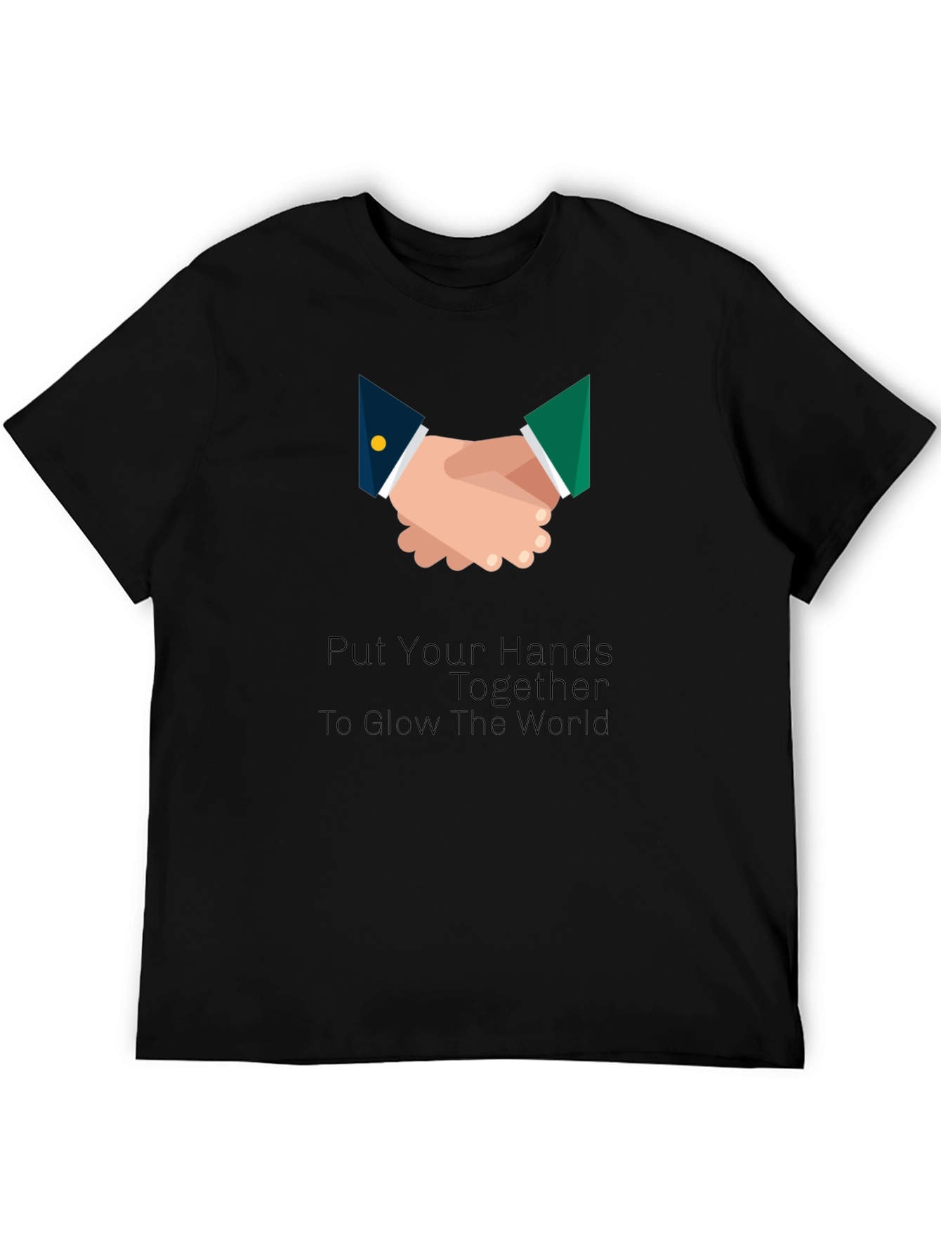 Black Hands Together Graphic Tee - Unisex Black T-Shirt view 5
