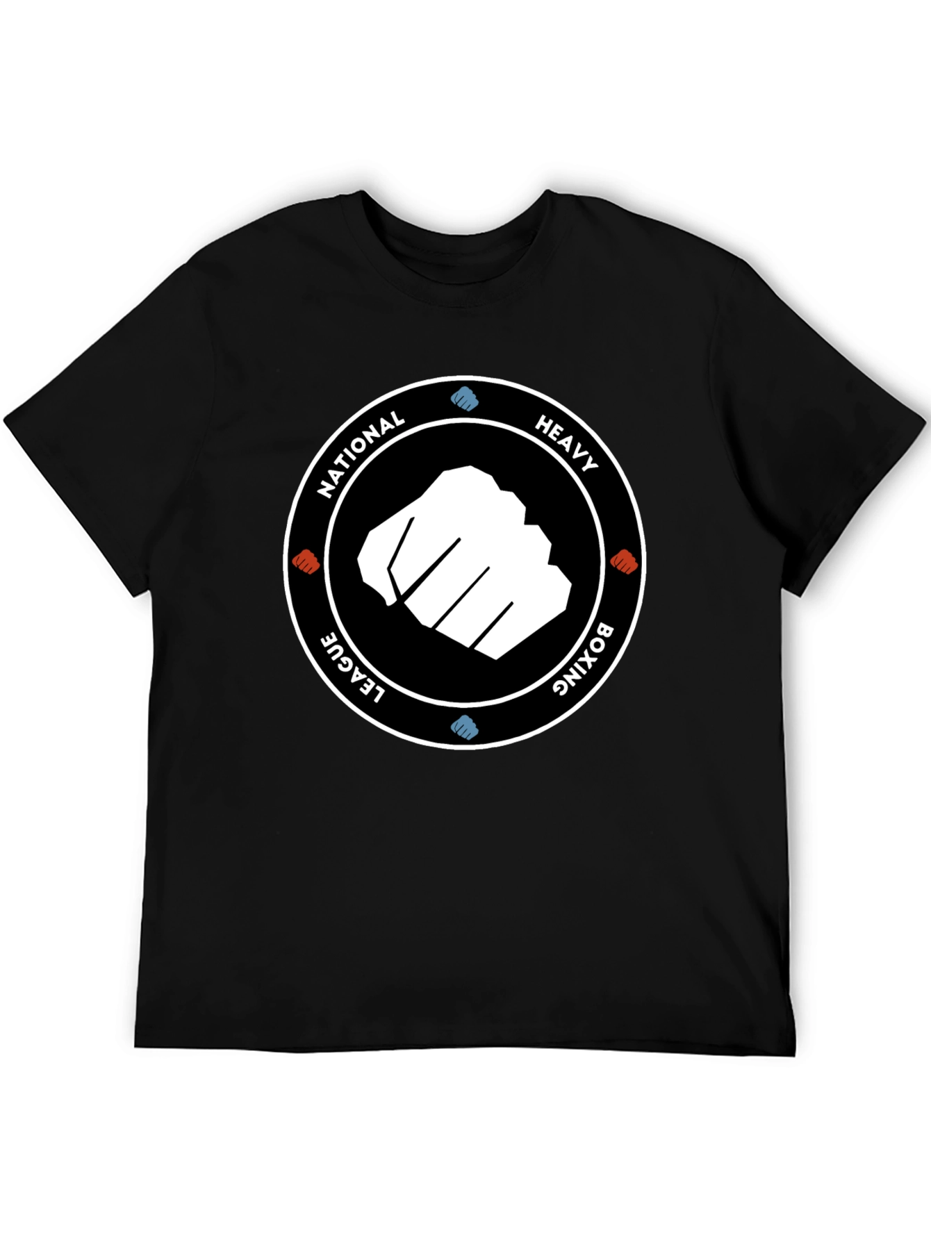 Black National Heavy Boxing League Black T-Shirt view 5