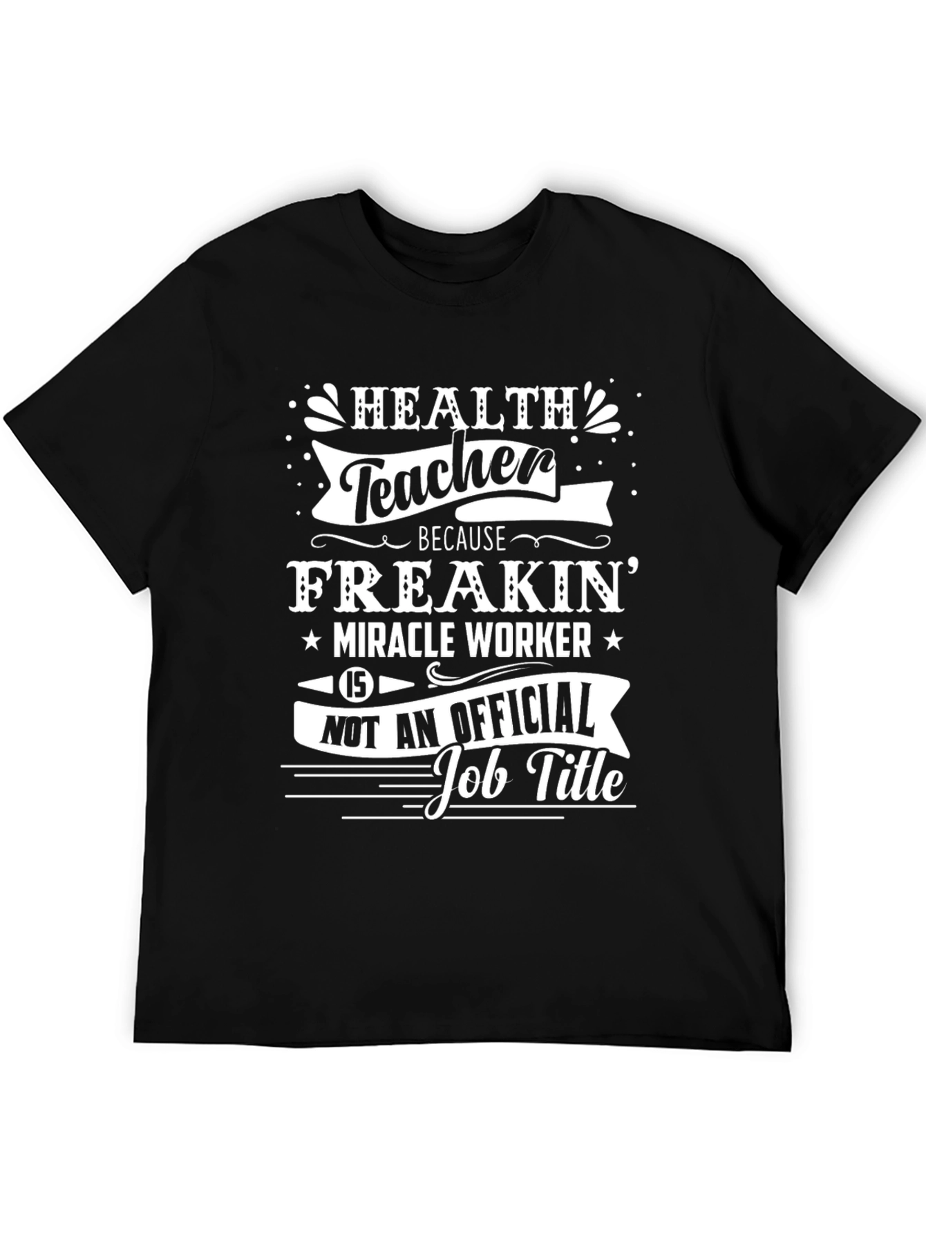 Black Health Teacher Funny T-Shirt view 5