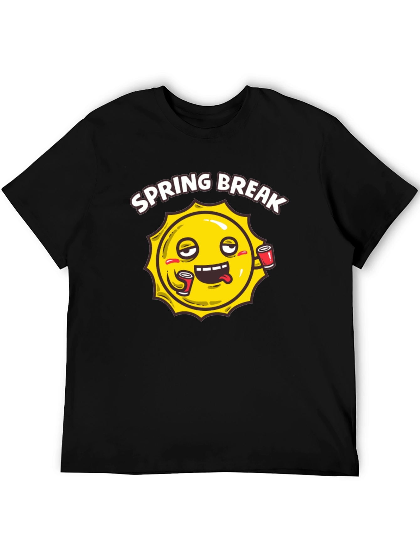 Black Spring Break Sun Graphic Black T-Shirt view 5