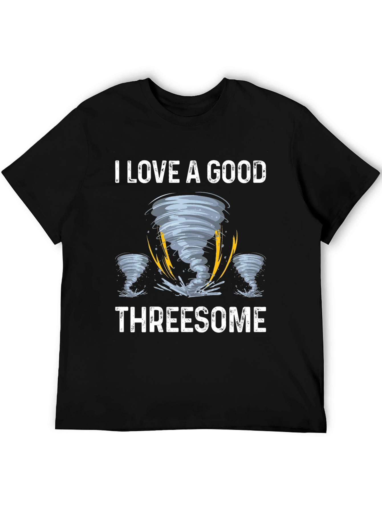 Black I Love A Good Threesome Tornado Graphic Tee view 5