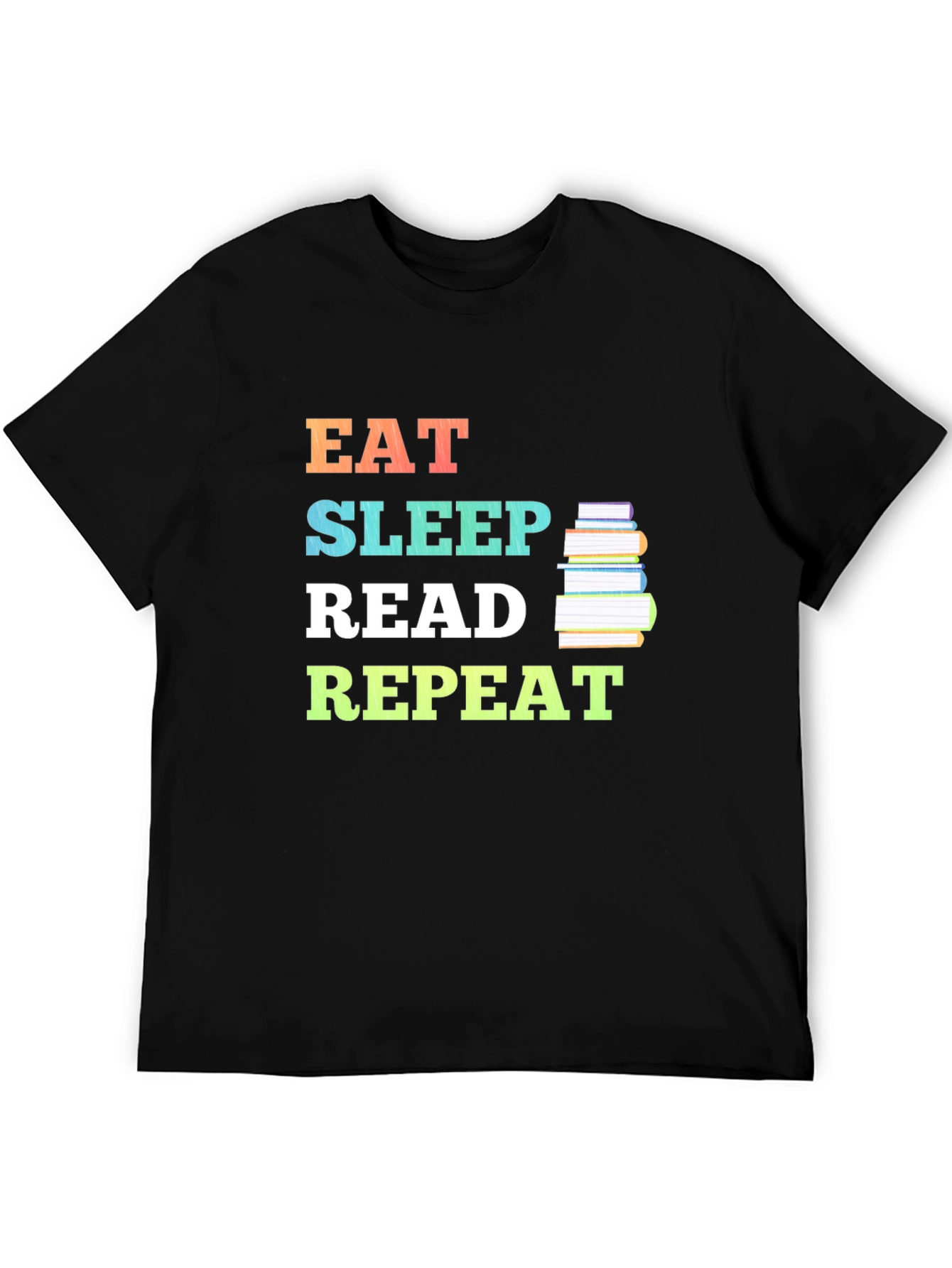 Black Eat Sleep Read Repeat Graphic Tee - Book Lover's T-Shirt view 5