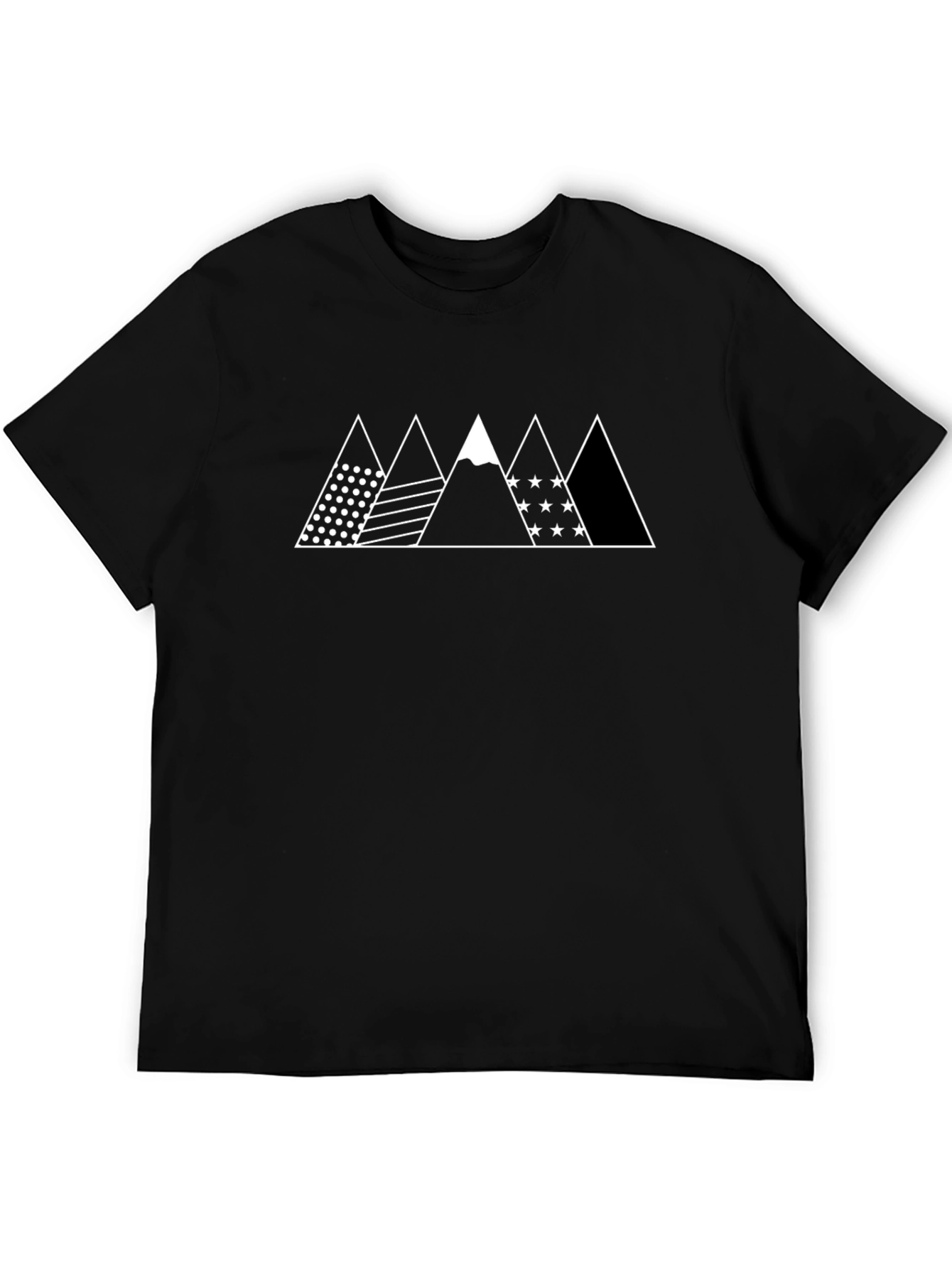 Black Mountainscape Graphic Tee - Black Cotton T-Shirt view 5