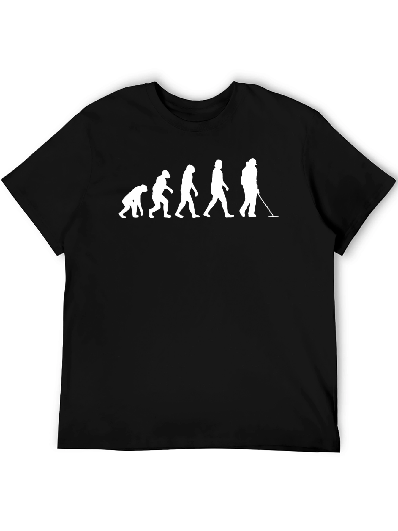 Black Evolution of Metal Detecting Humor T-Shirt view 5