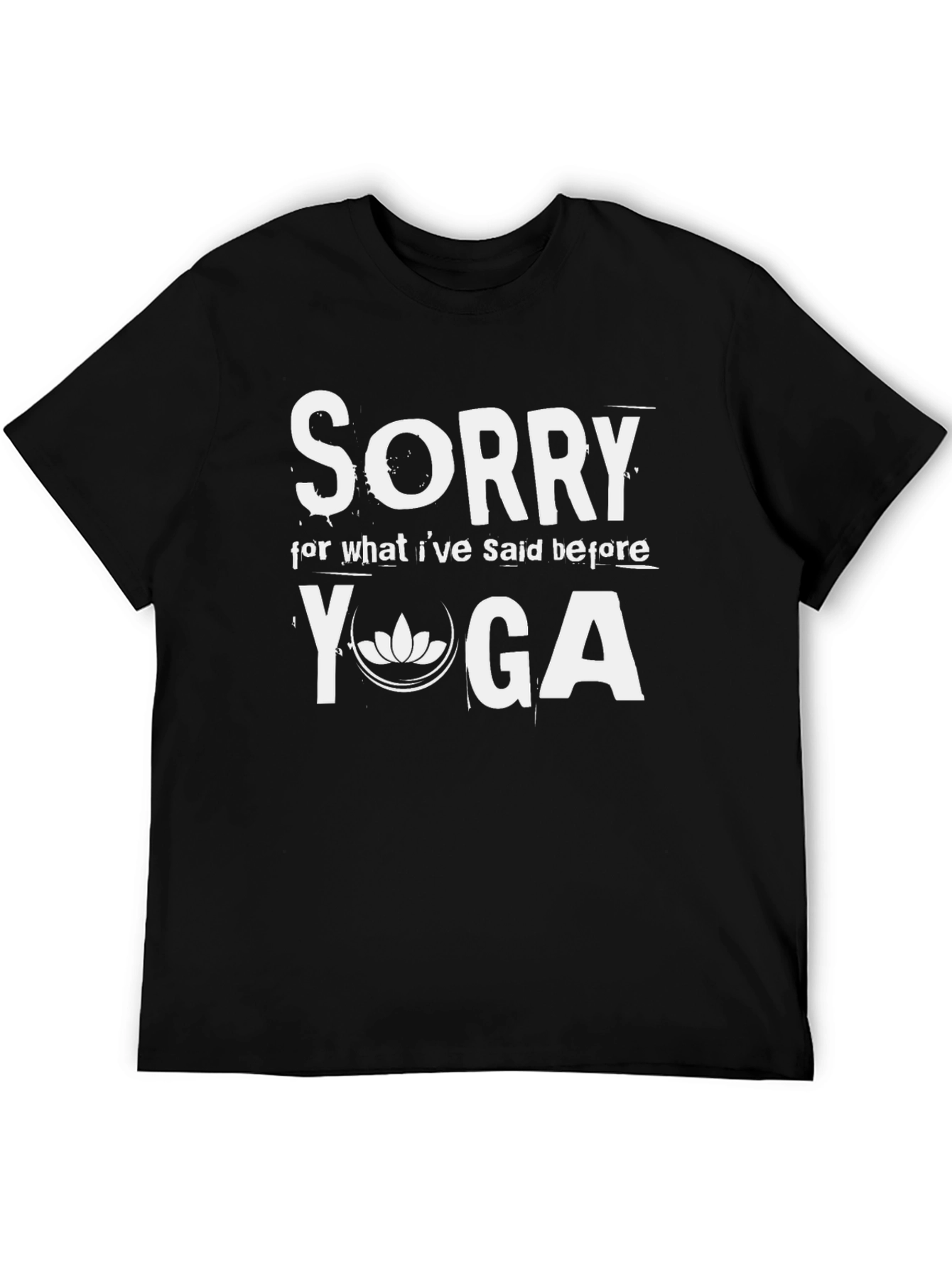Black Sorry Yoga T-Shirt - Relaxed Fit Cotton Tee view 5