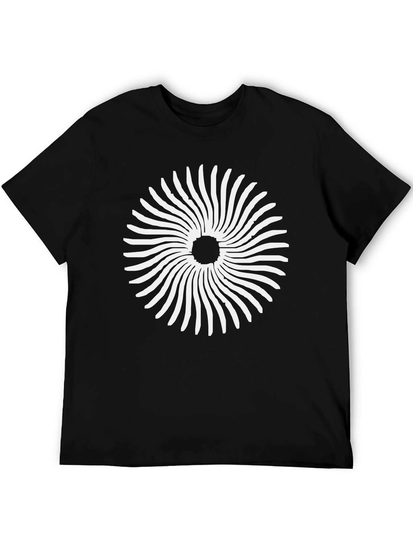 Black Black T-Shirt with Spiral Graphic view 5