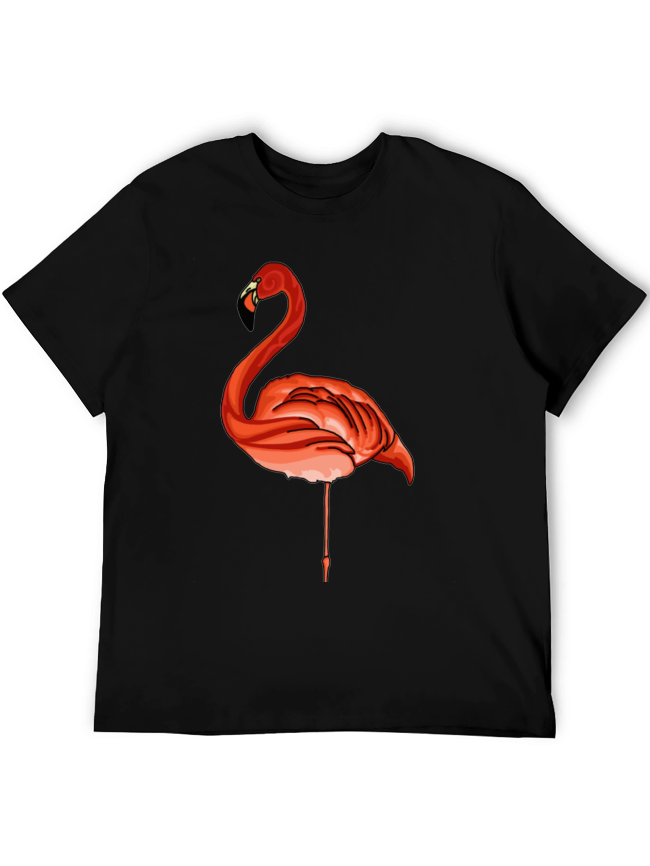 Black Flamingo Graphic Tee - Casual Black T-Shirt view 5
