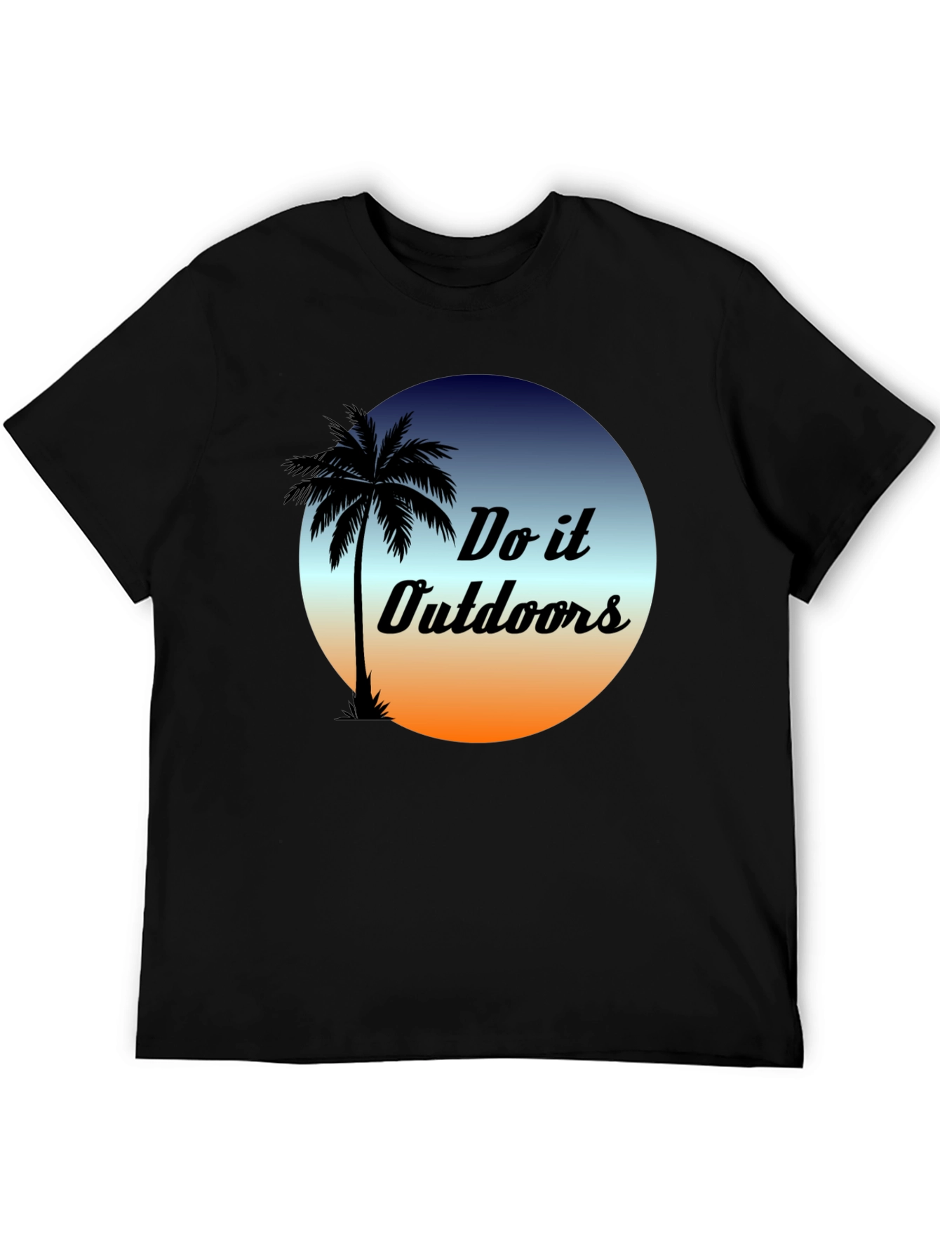 Black Do it Outdoors Graphic T-Shirt - Palm Tree Design view 5