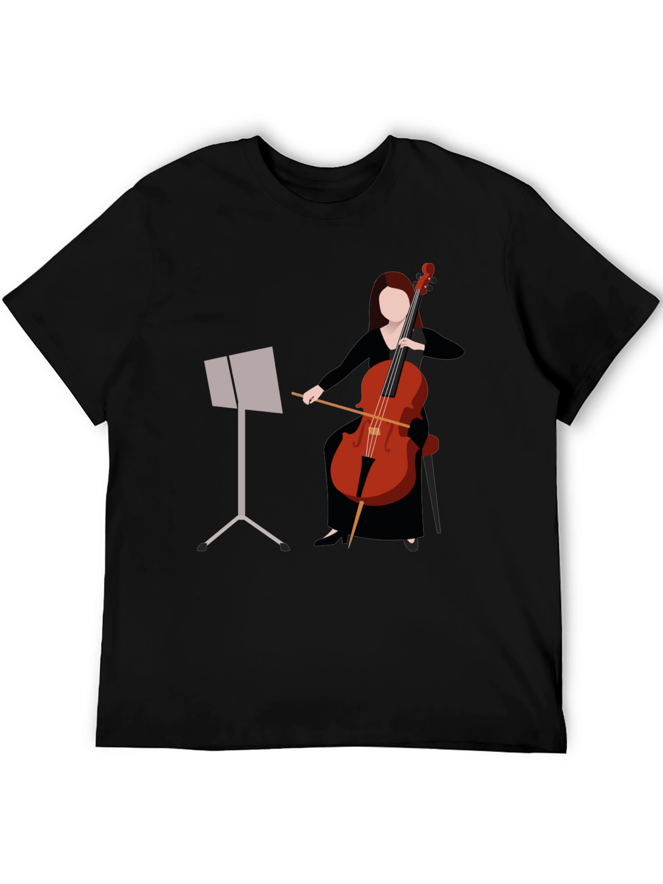 Black Cello Player Graphic T-Shirt - Music Lover's Tee view 5
