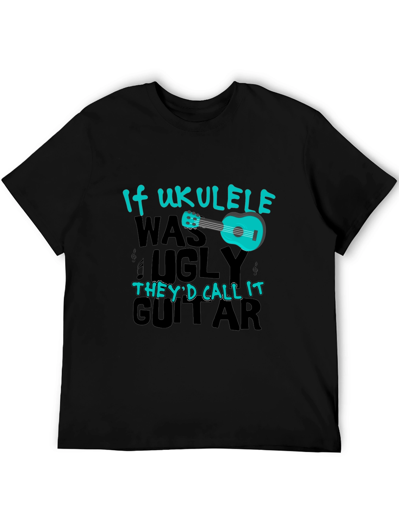 Black Ukulele T-Shirt - If Ukulele Was Ugly view 5