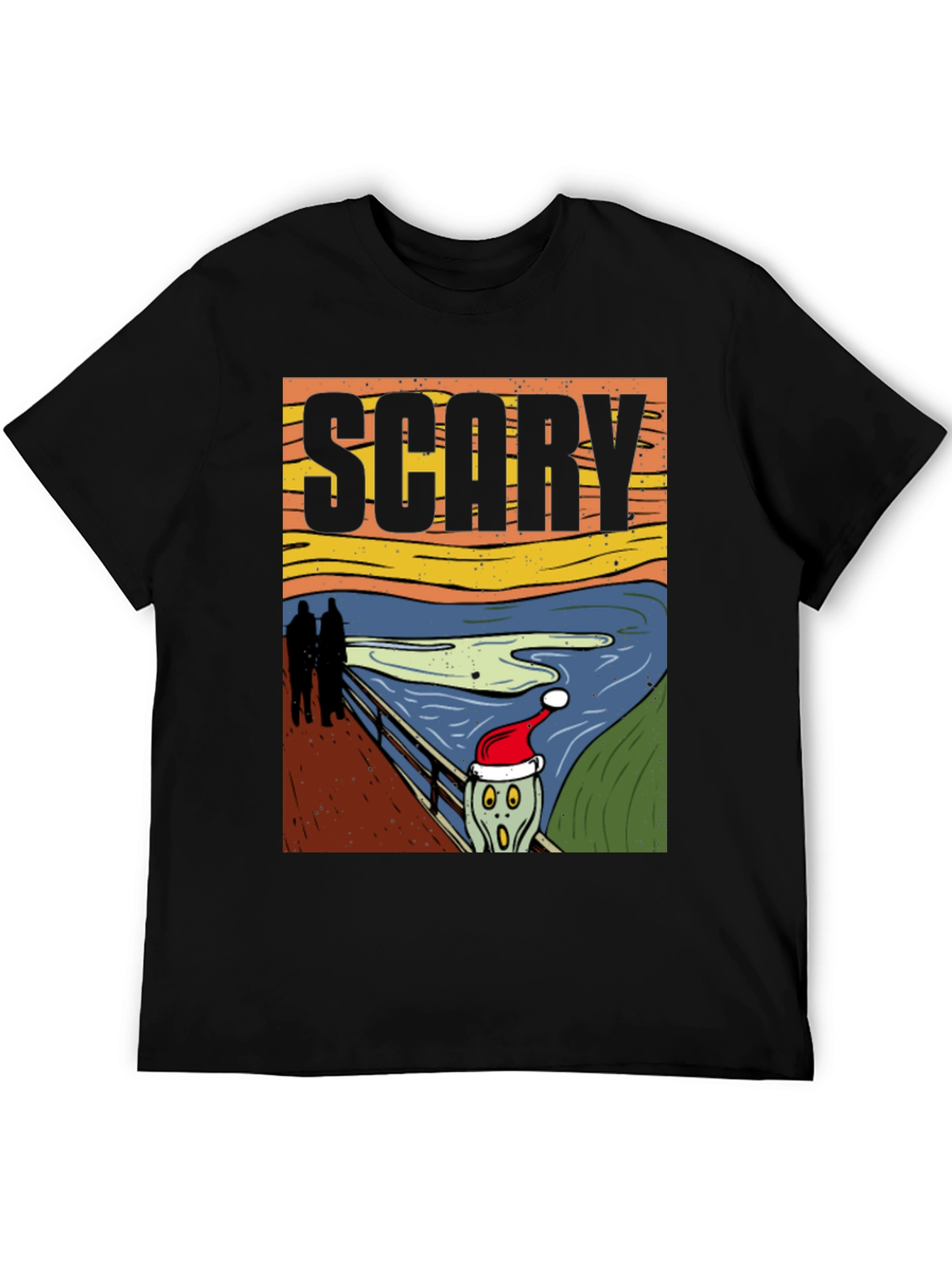 Black Scary Christmas Scream T-Shirt view 5