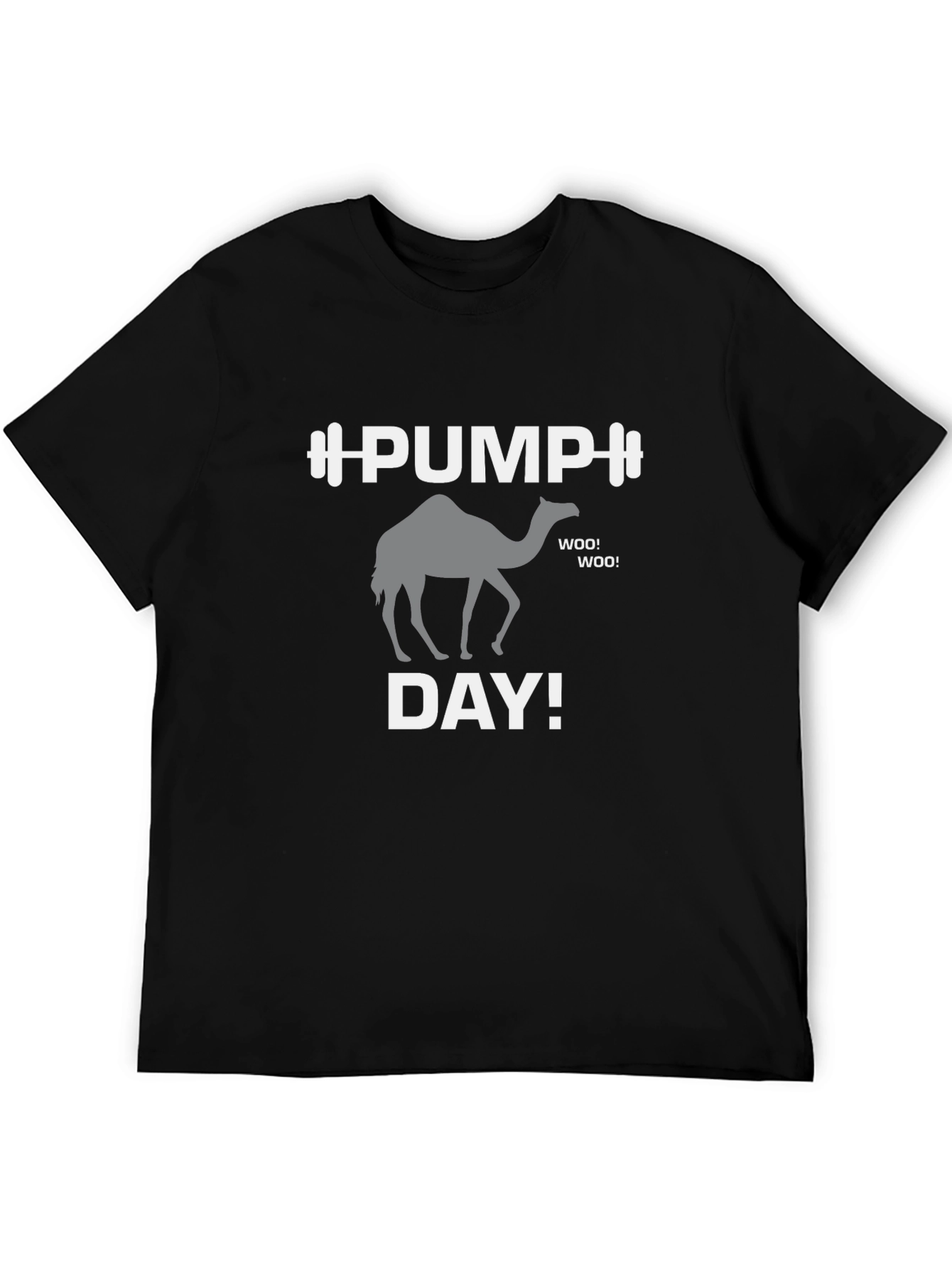 Black Pump Day Camel Graphic Tee - Black Gym Shirt view 5