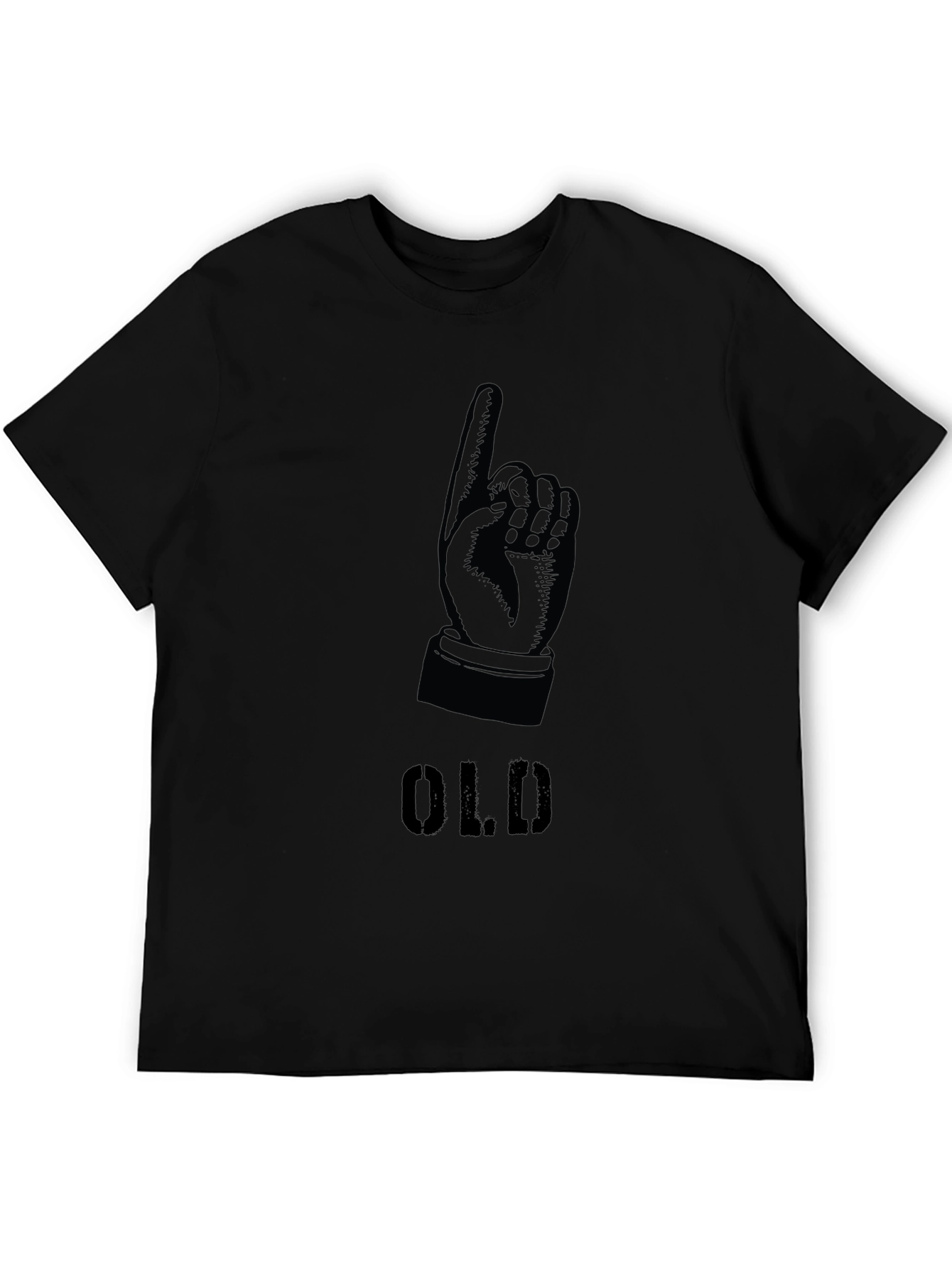 Black One Old Man Graphic T-Shirt view 5