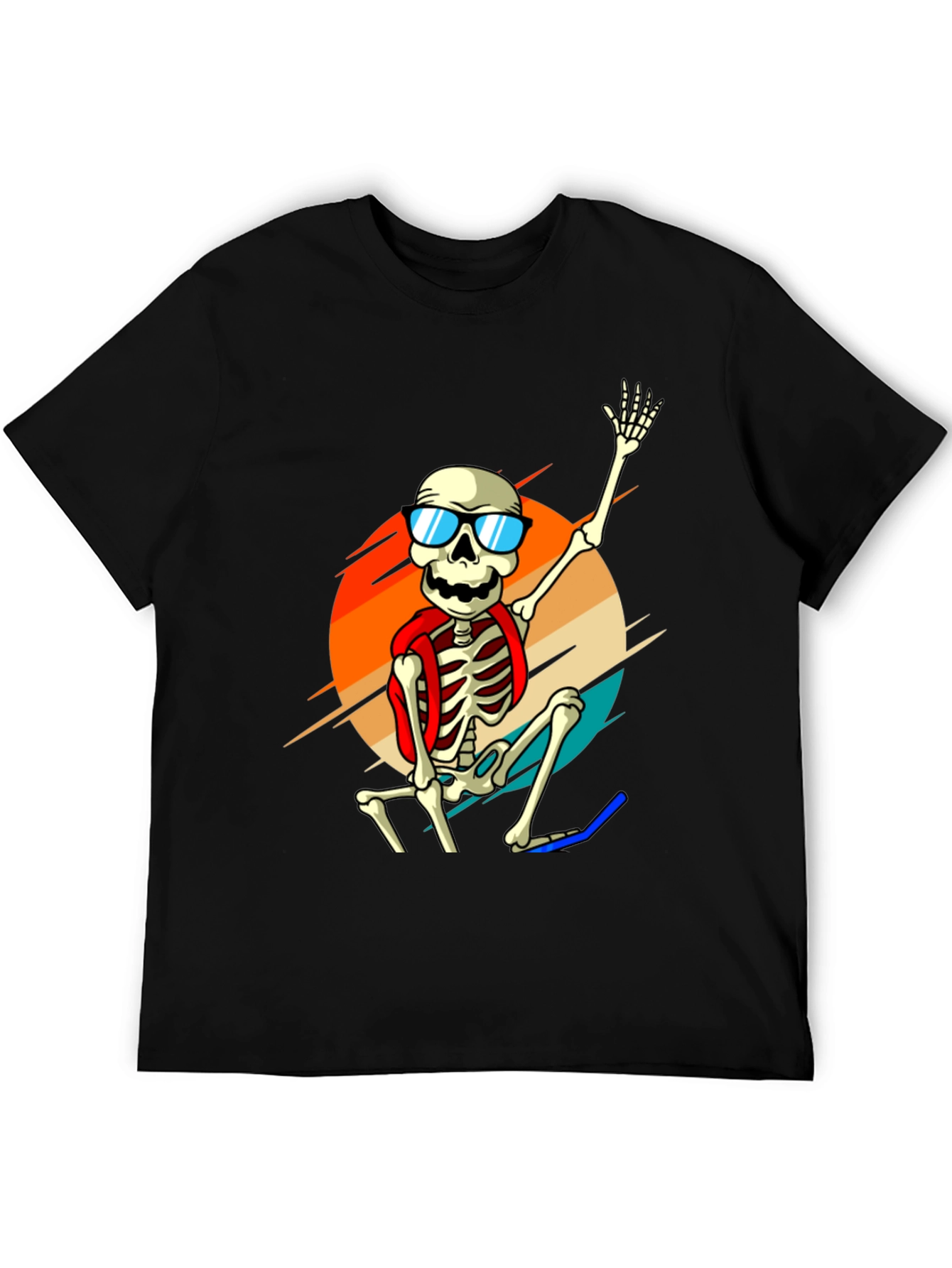 Black Skeleton in Sunglasses Graphic Tee view 5