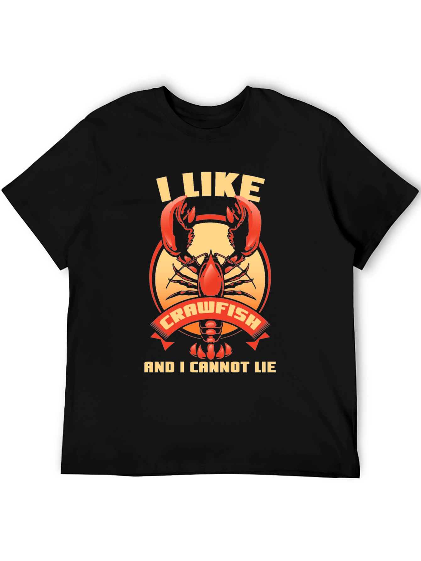 Black I Like Crawfish T-Shirt - Funny Graphic Tee view 5