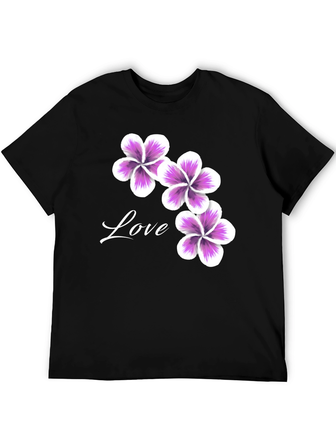 Black Floral Love T-Shirt - Casual Stylish Tee view 5