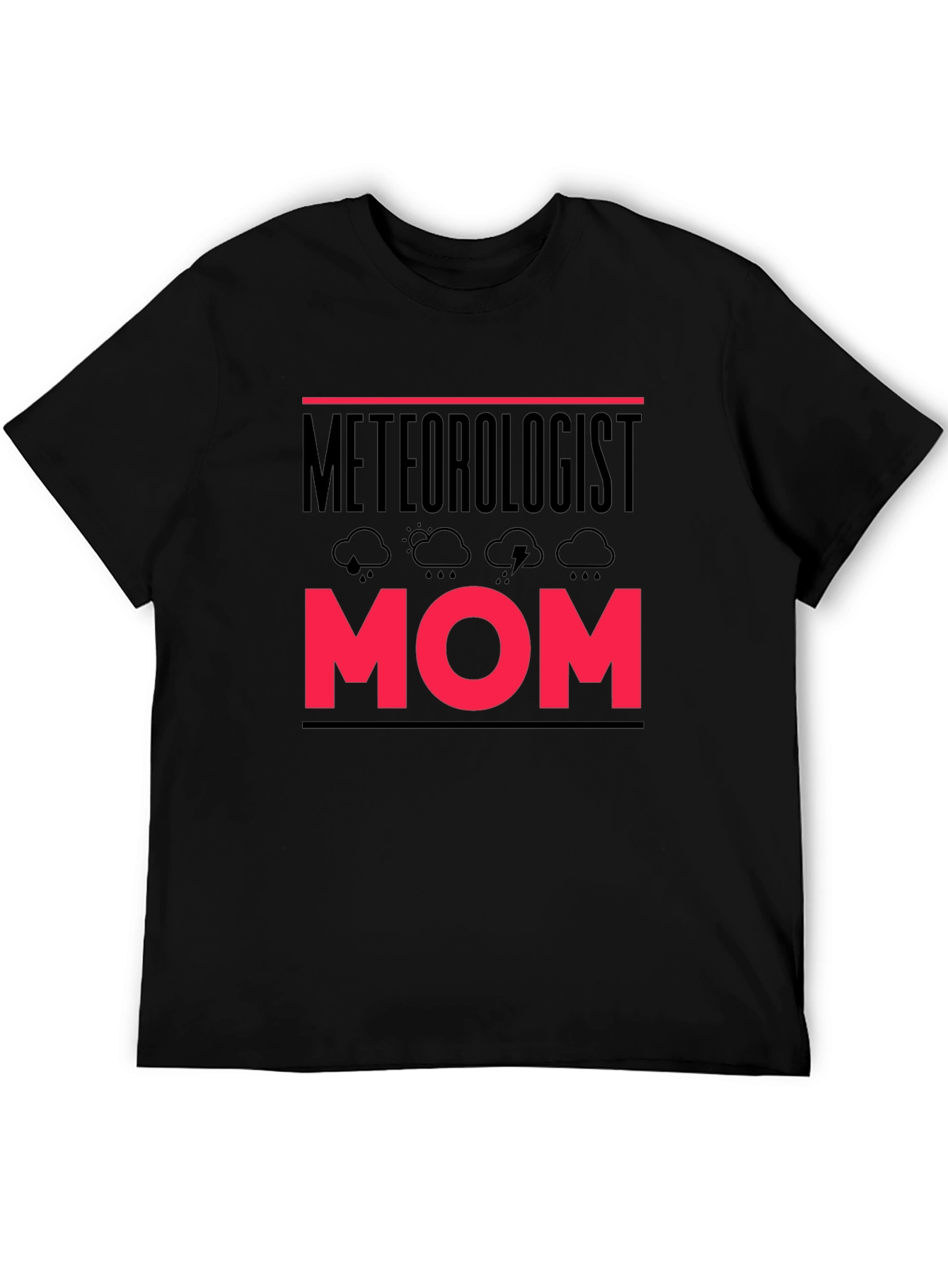 Black Meteorologist Mom Graphic Tee - Weather Loving Mother T-Shirt view 5