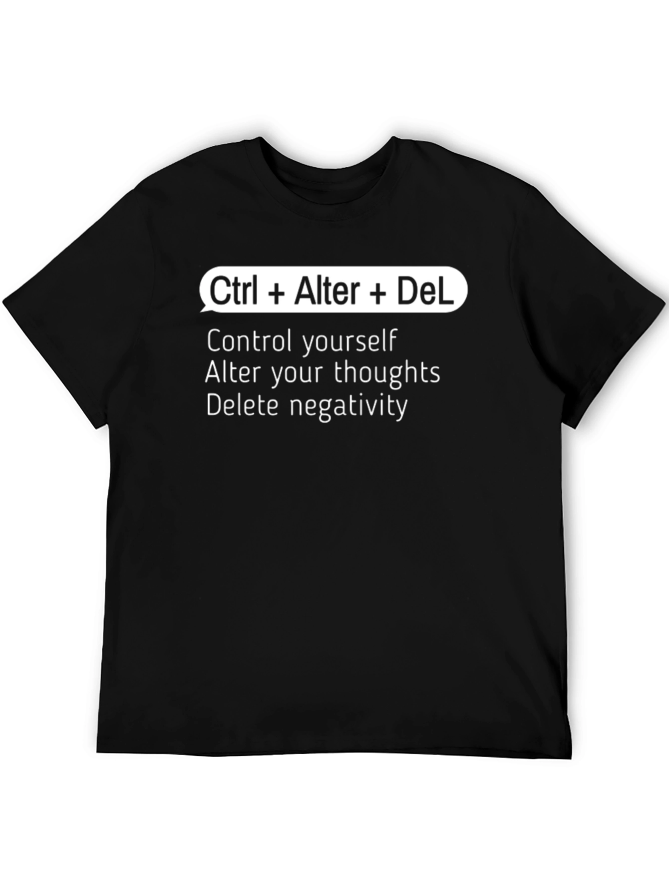 Black Ctrl+Alter+Del Funny T-Shirt view 5