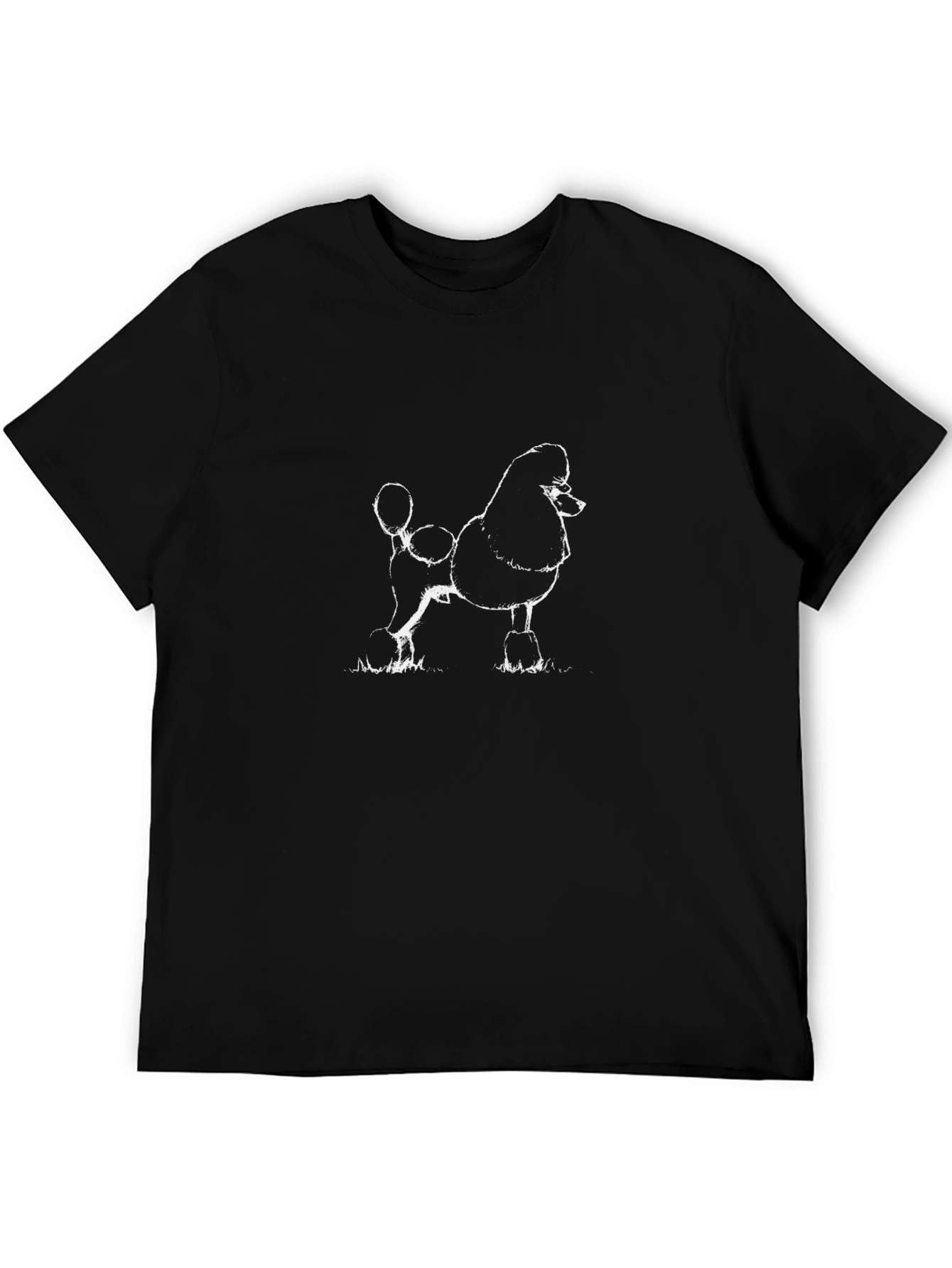 Black Poodle Sketch Graphic Tee - Black view 5