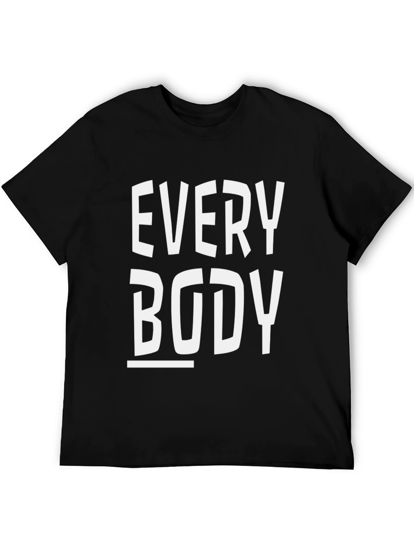 Black Everybody Graphic T-Shirt - Classic Crew Neck Tee view 5
