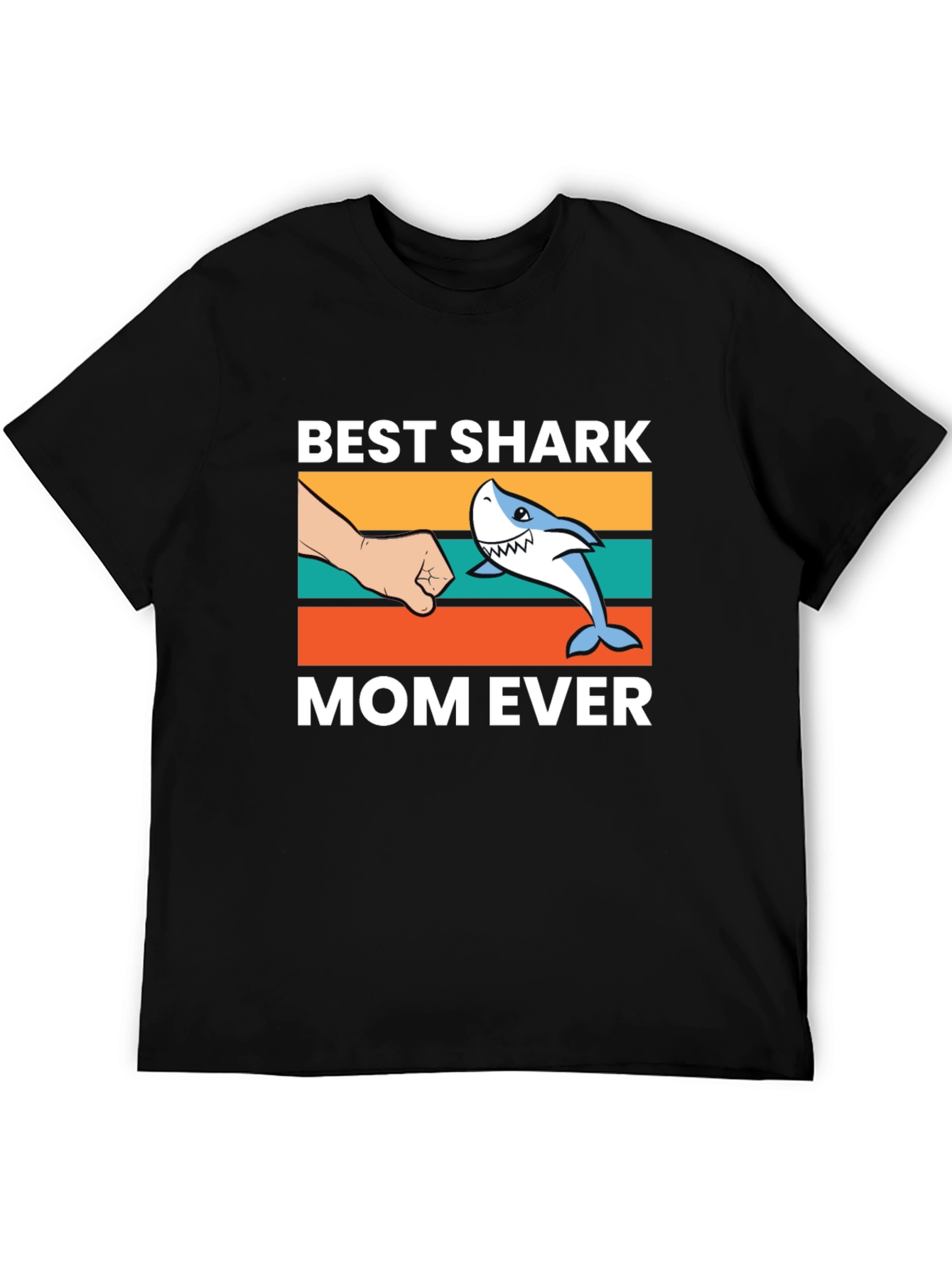 Black Best Shark Mom Ever T-Shirt view 5