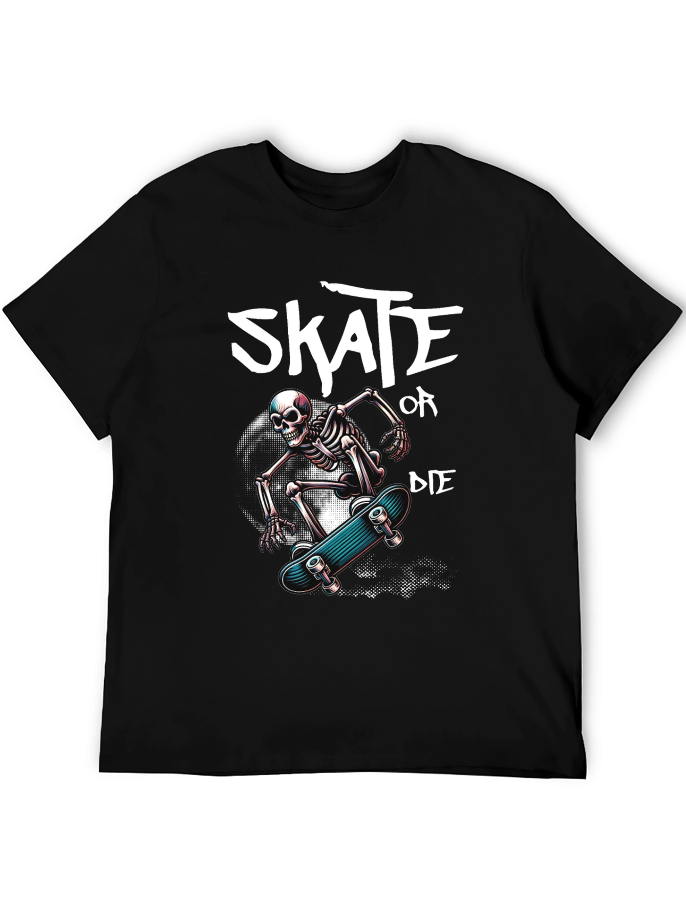 Black Skate or Die Skeleton Graphic Tee view 5