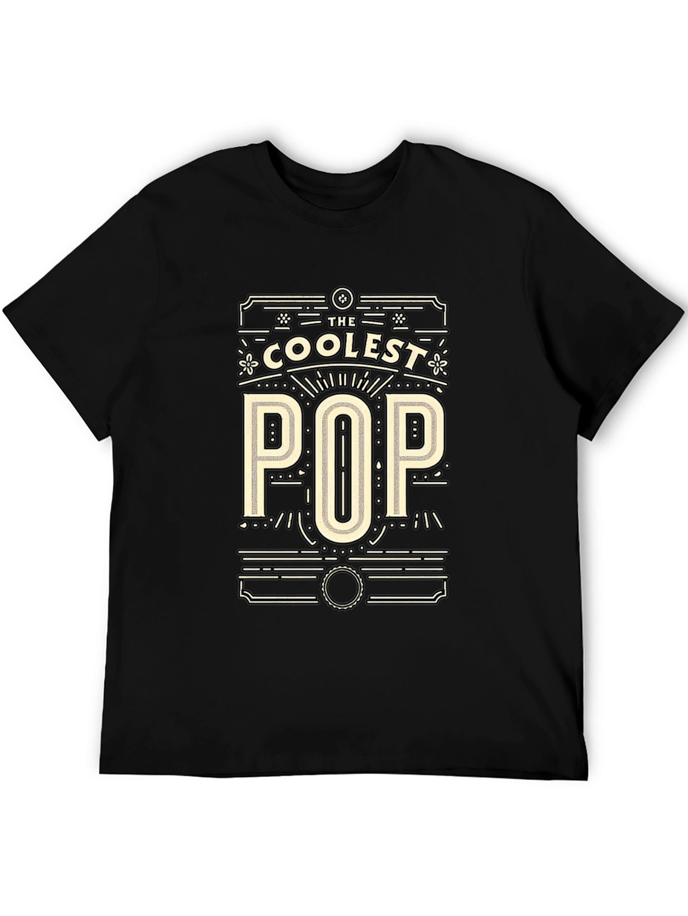Black The Coolest Pop Graphic Print Crew Neck T-Shirt view 5
