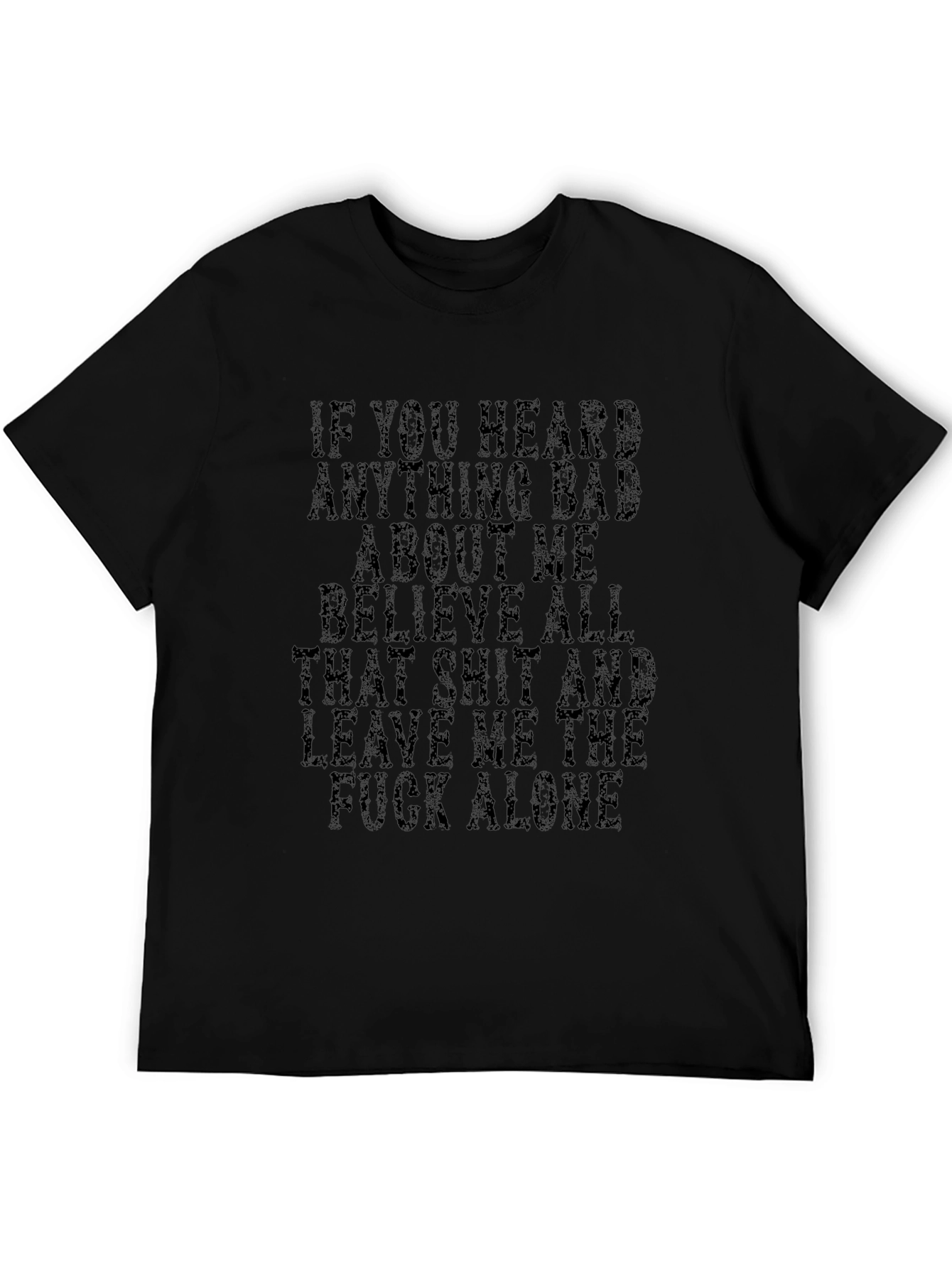 Black Sarcastic Graphic Tee - Leave Me Alone view 5