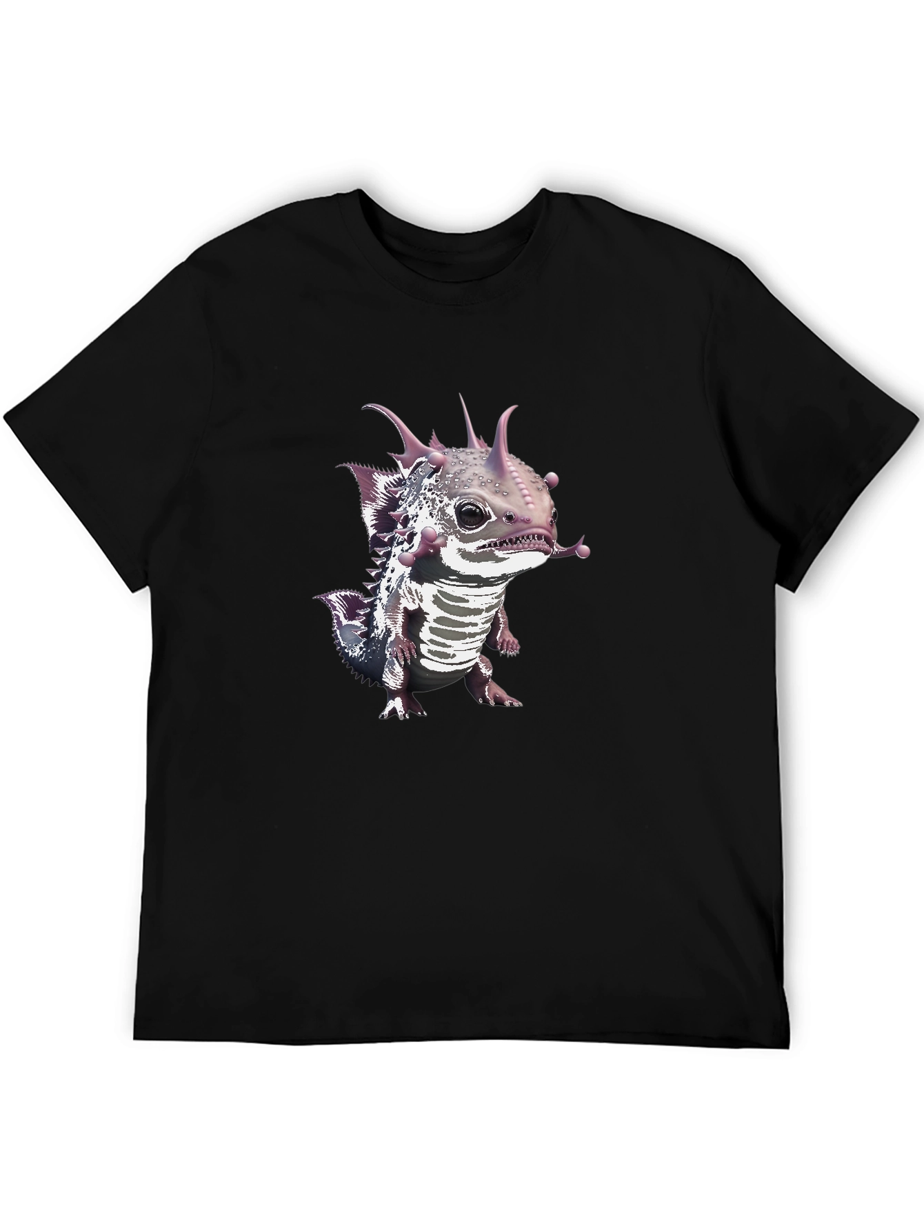 Black Axolotl Graphic Tee - Black Unisex T-Shirt view 5