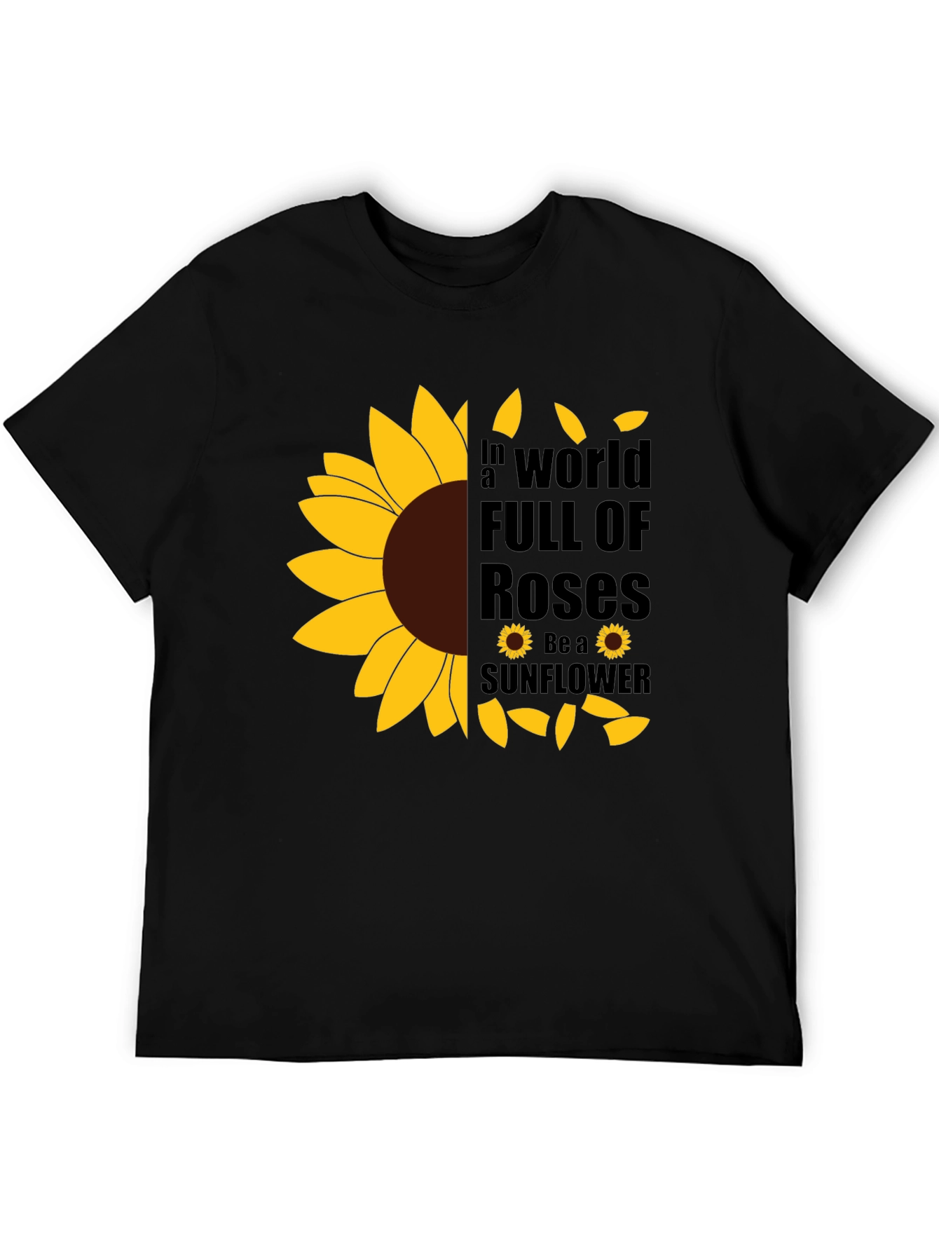 Black Sunflower Graphic T-Shirt - Be a Sunflower view 5