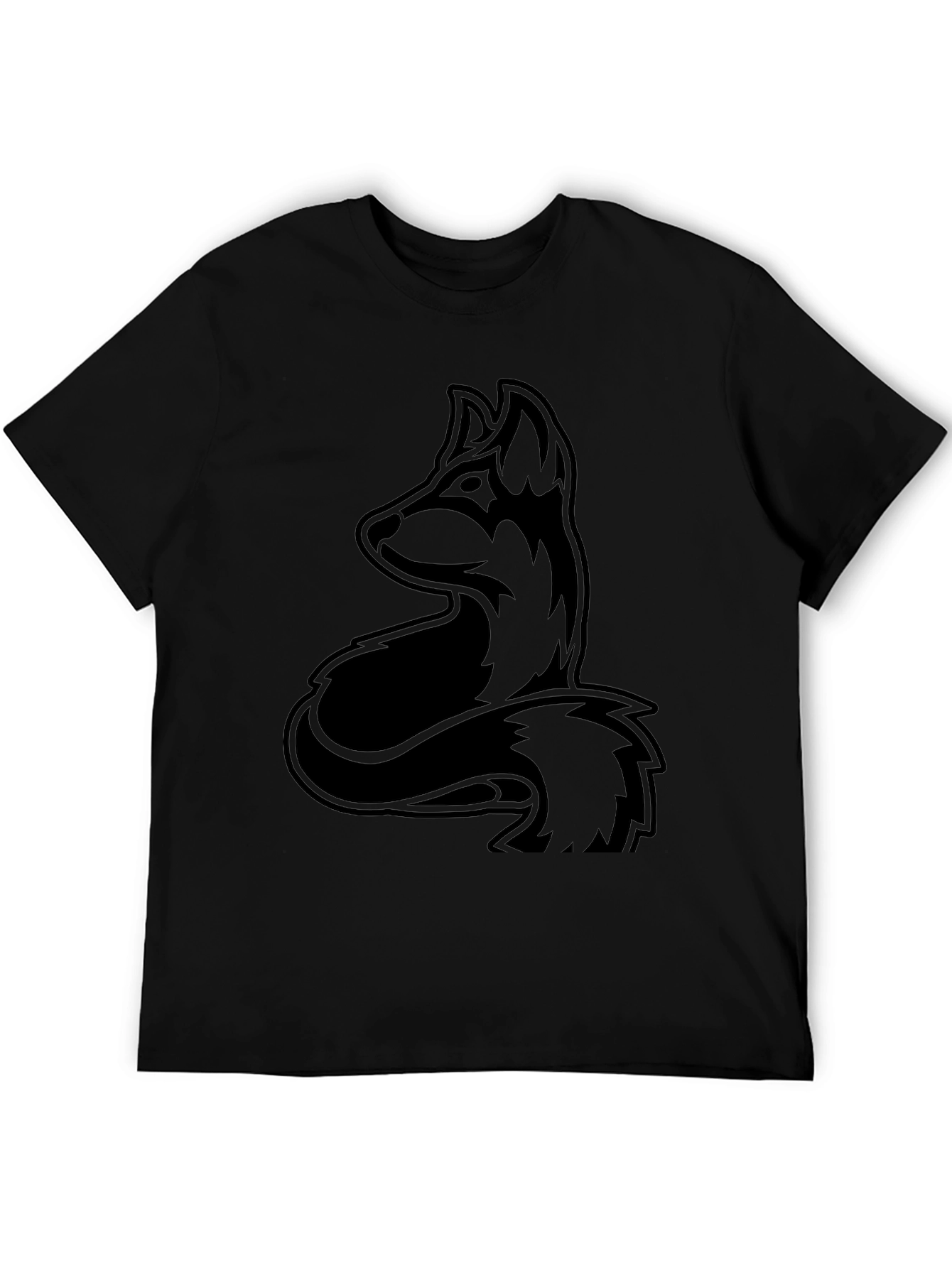 Black Black Fox Graphic T-Shirt - Men's Short Sleeve Crew Neck Tee view 5