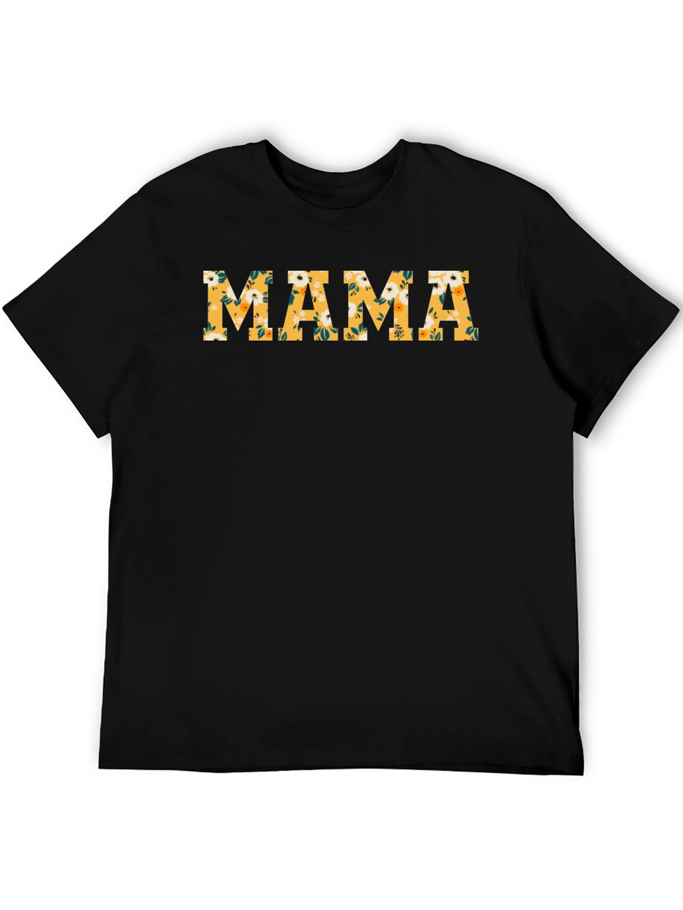 Floral Mama Graphic T-Shirt - Black Cotton Tee - 5