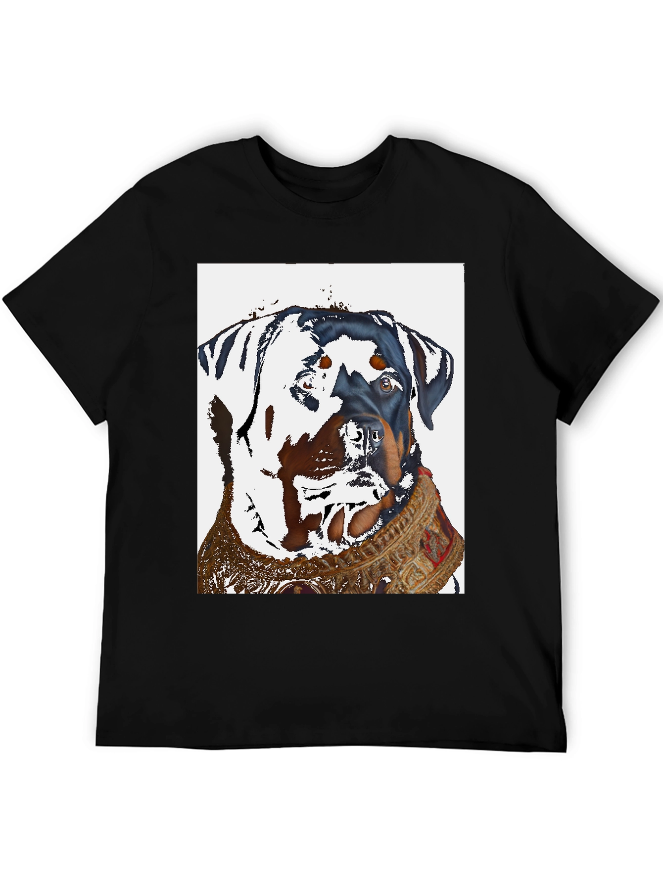 Black Rottweiler Dog T-Shirt - Cool Artistic Design view 5