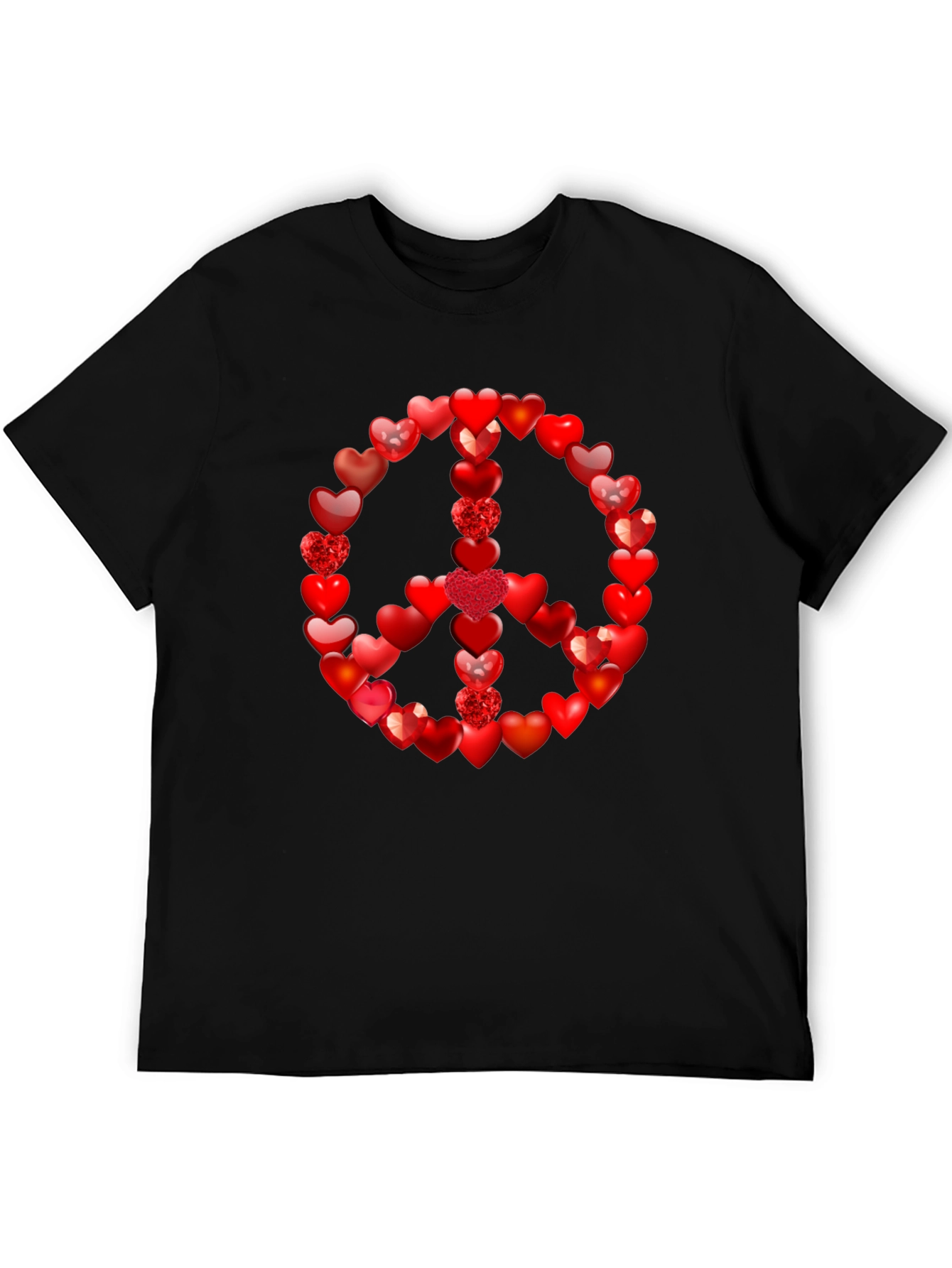 Black Heart Peace Sign T-Shirt - Love & Harmony view 5