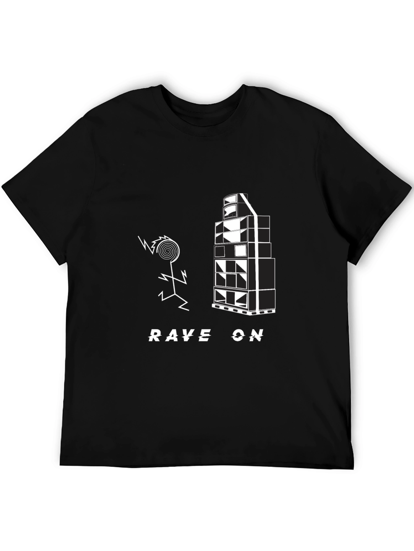 Black Rave On Black Graphic Tee view 5