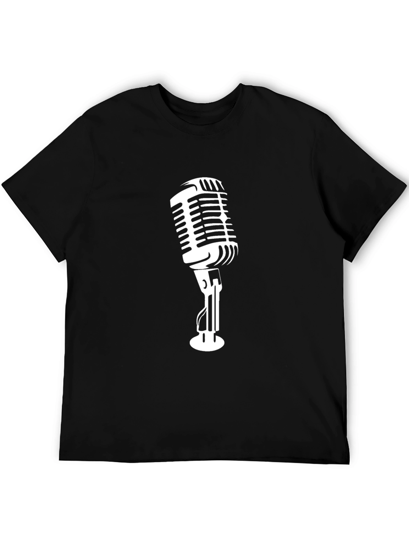 Black Retro Microphone Graphic Tee - Classic Black view 5