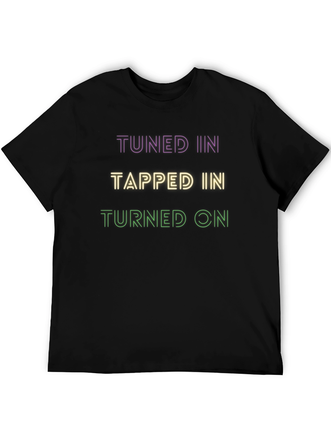 Black Tuned In Tapped In Turned On Graphic Tee view 5