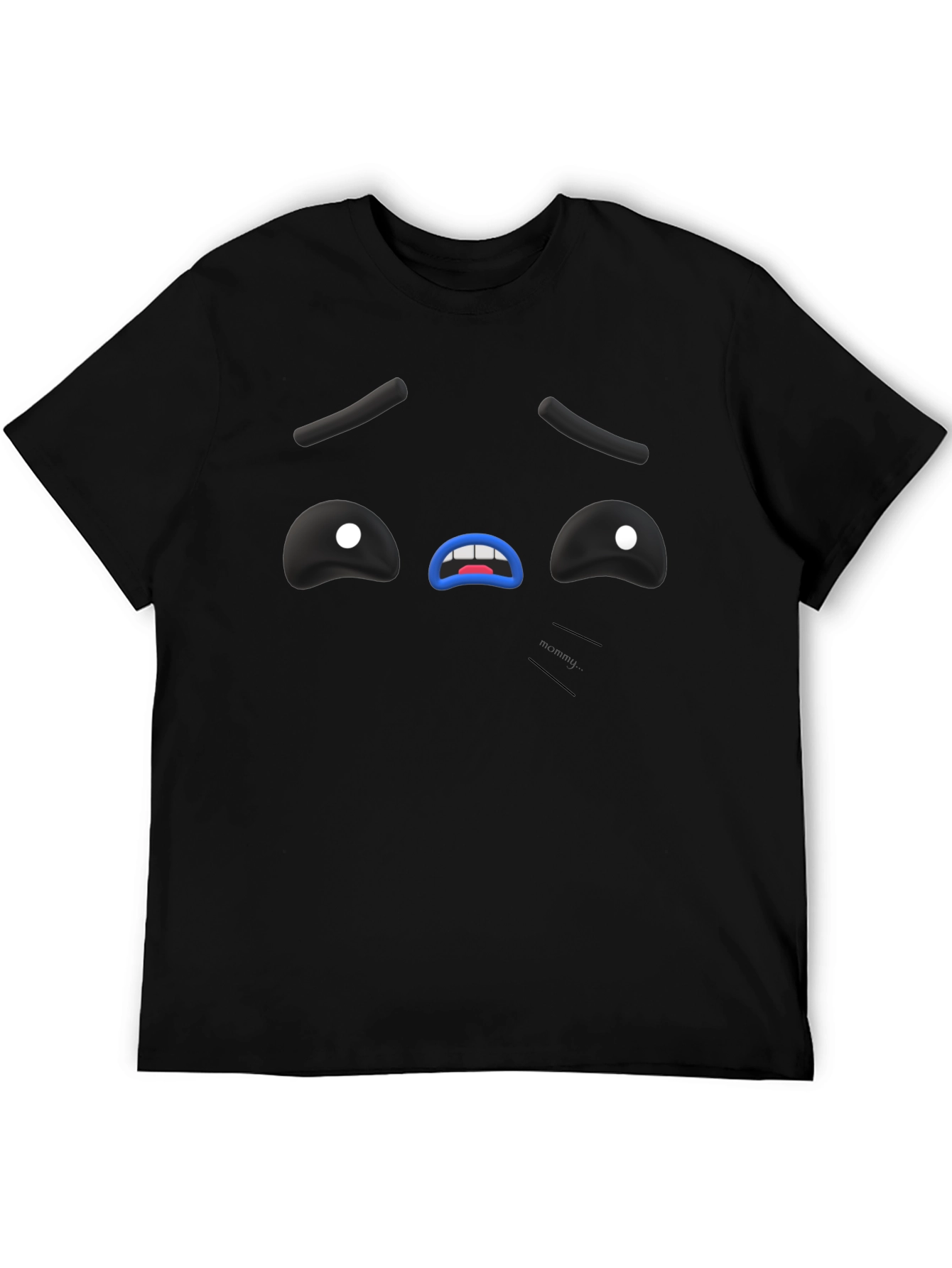 Black Sad Face Graphic T-Shirt - Black Casual Tee view 5