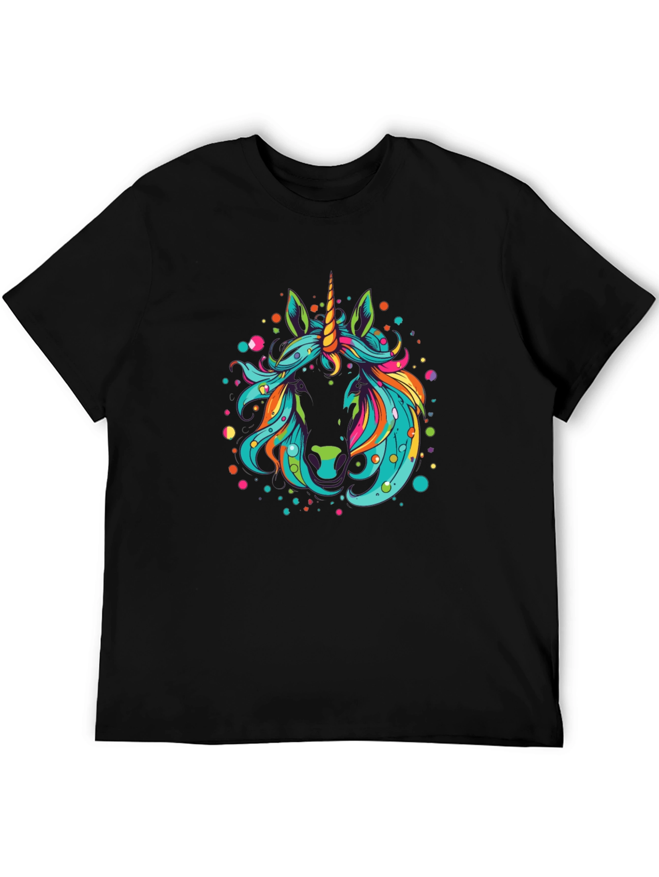 Black Unicorn Graphic Tee - Men's Black T-Shirt view 5