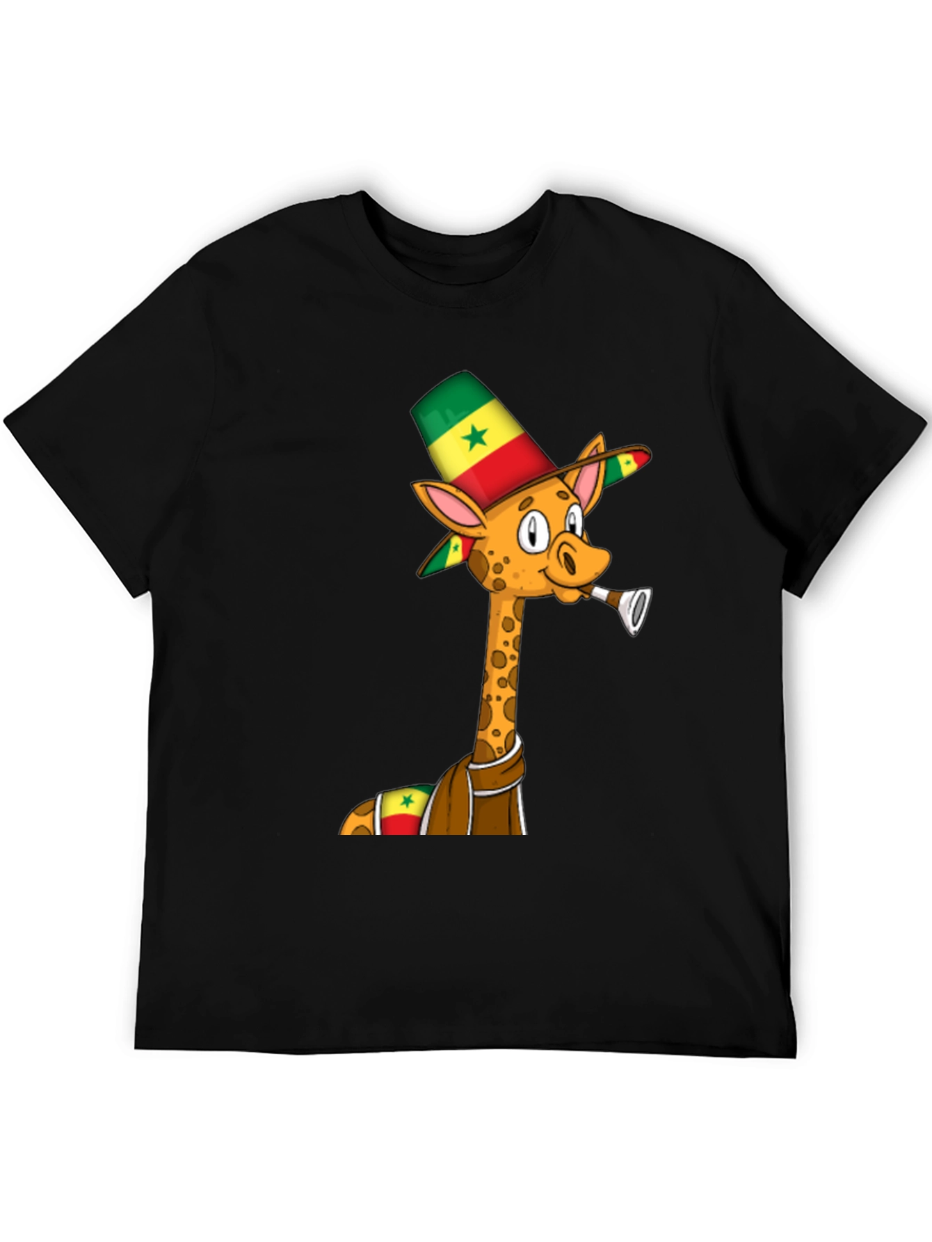 Black Senegal Giraffe T-Shirt - Novelty Graphic Tee view 5