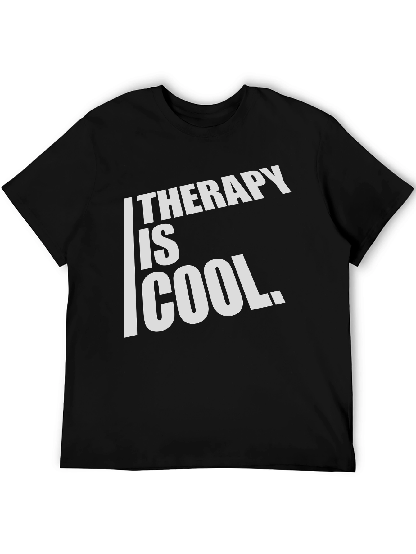 Black Therapy is Cool Graphic Tee - Men's Black T-Shirt view 5