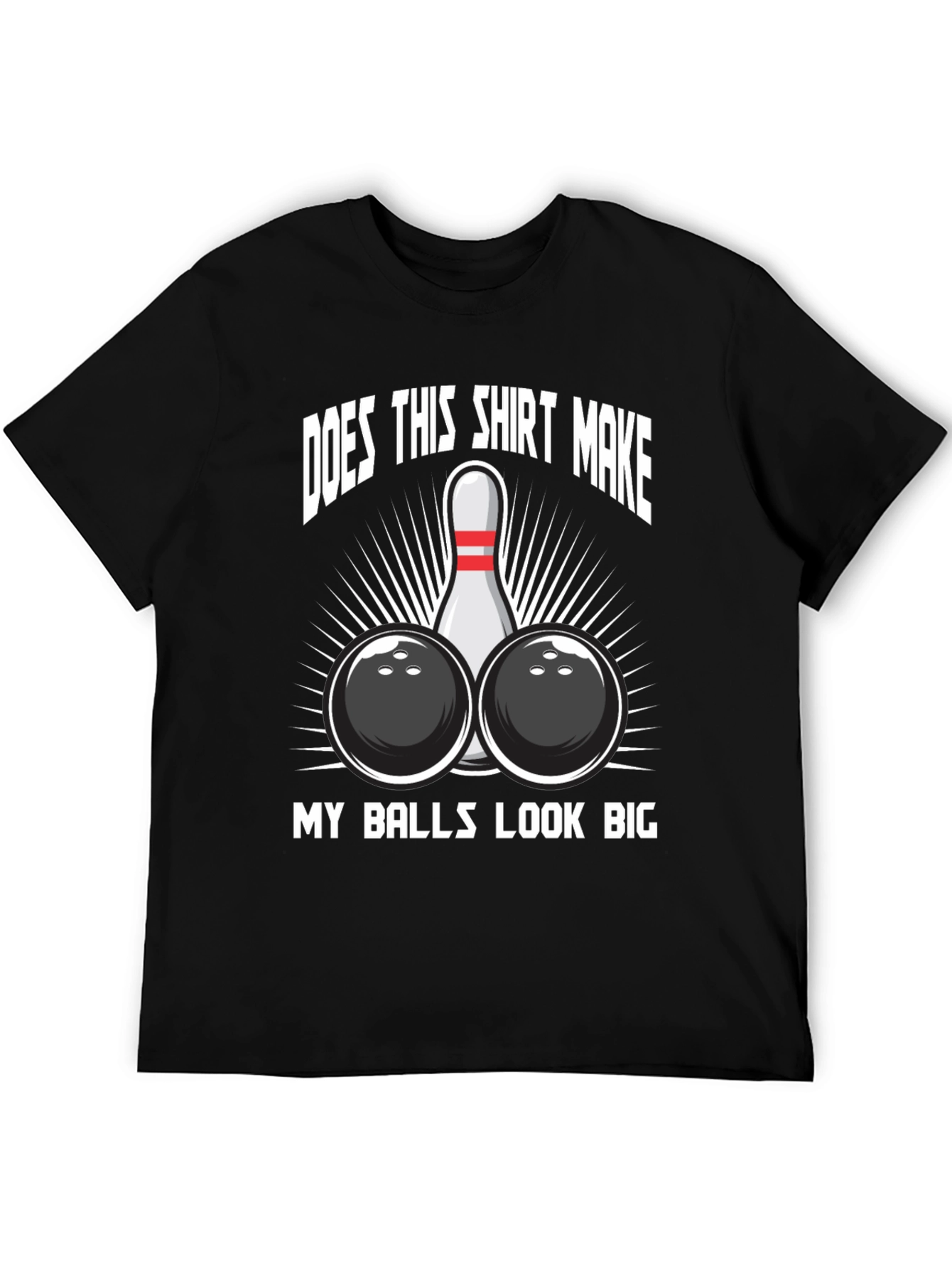 Black Funny Bowling Balls Graphic T-Shirt view 5