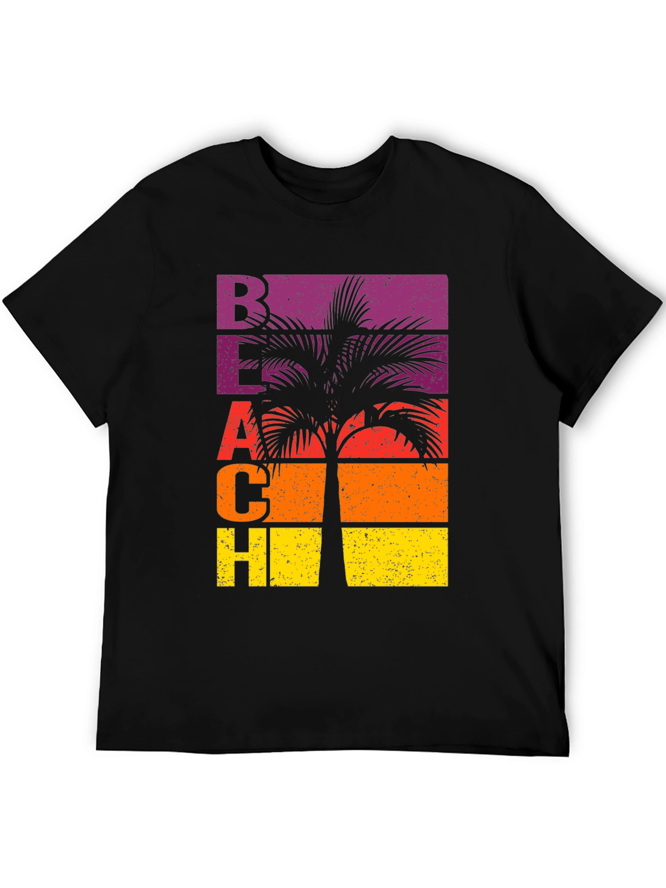 Black Retro Beach Palm Graphic T-Shirt view 5