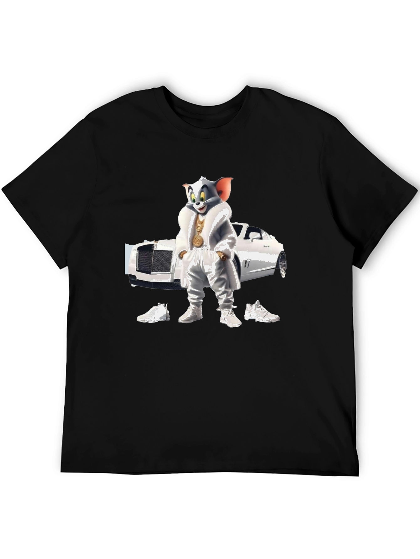 Black Tom & Jerry Pimp Style T-Shirt view 5