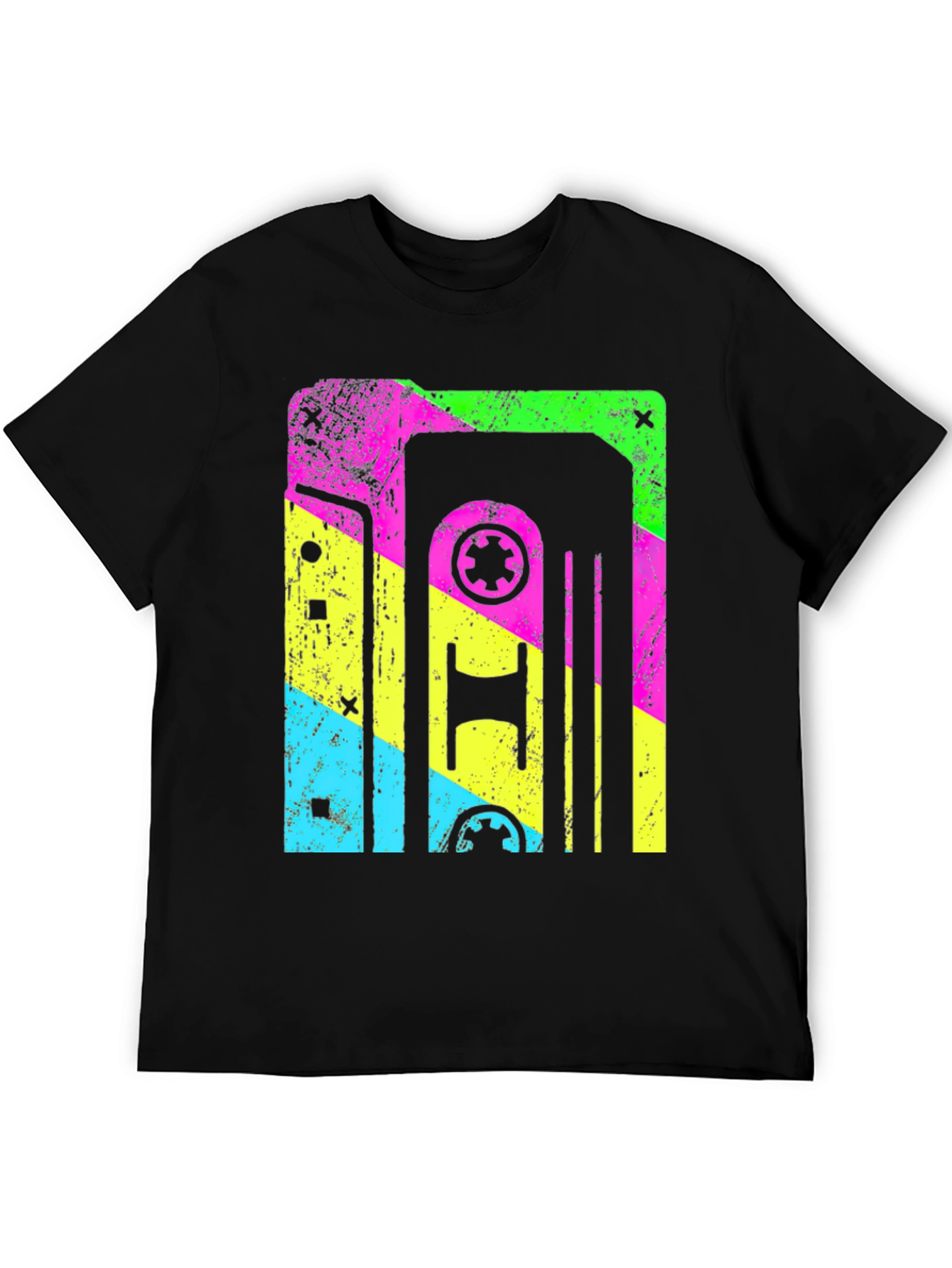 Black Retro Cassette Tape Graphic T-Shirt view 5