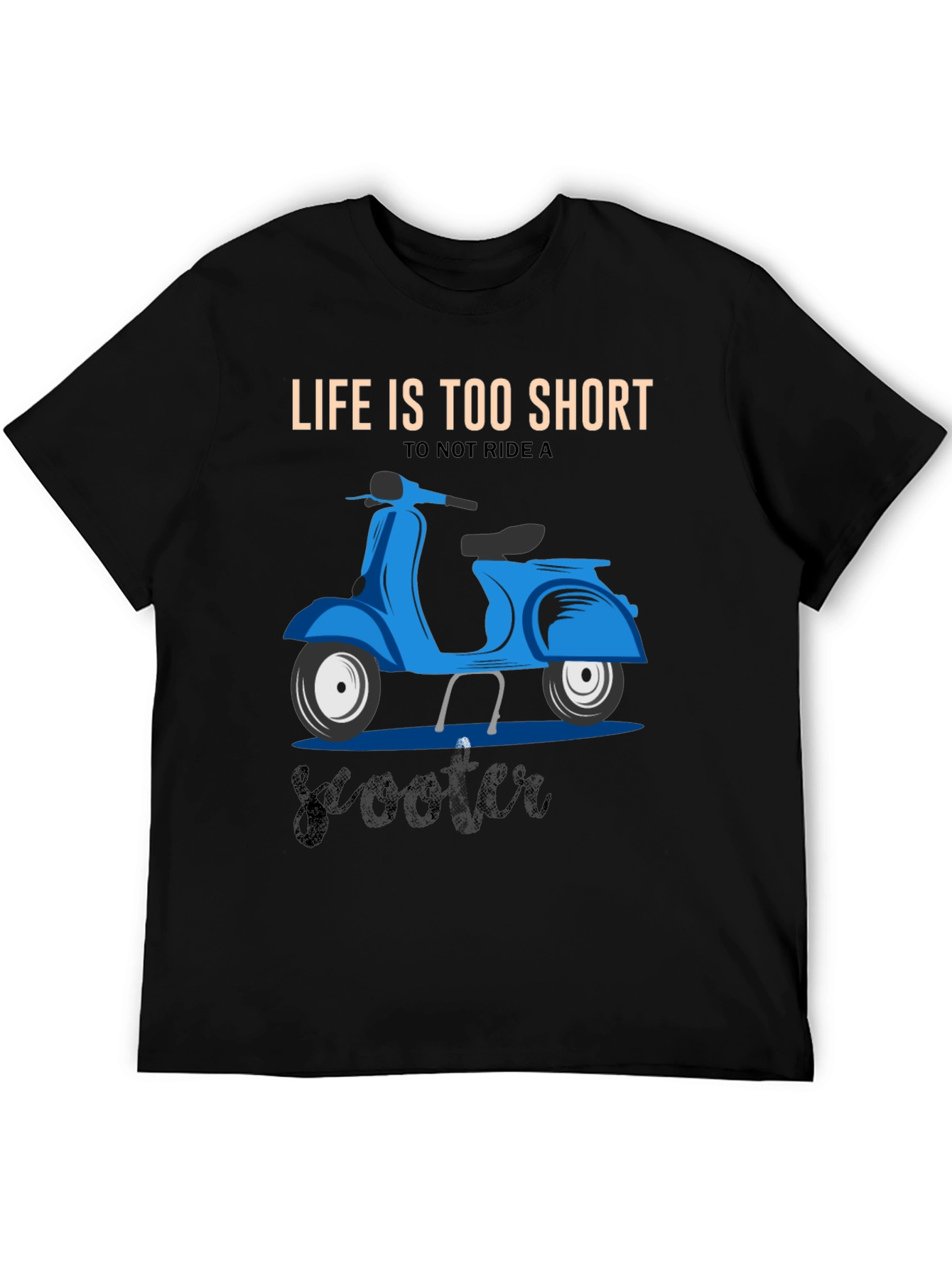Black Life's Too Short Scooter T-Shirt view 5