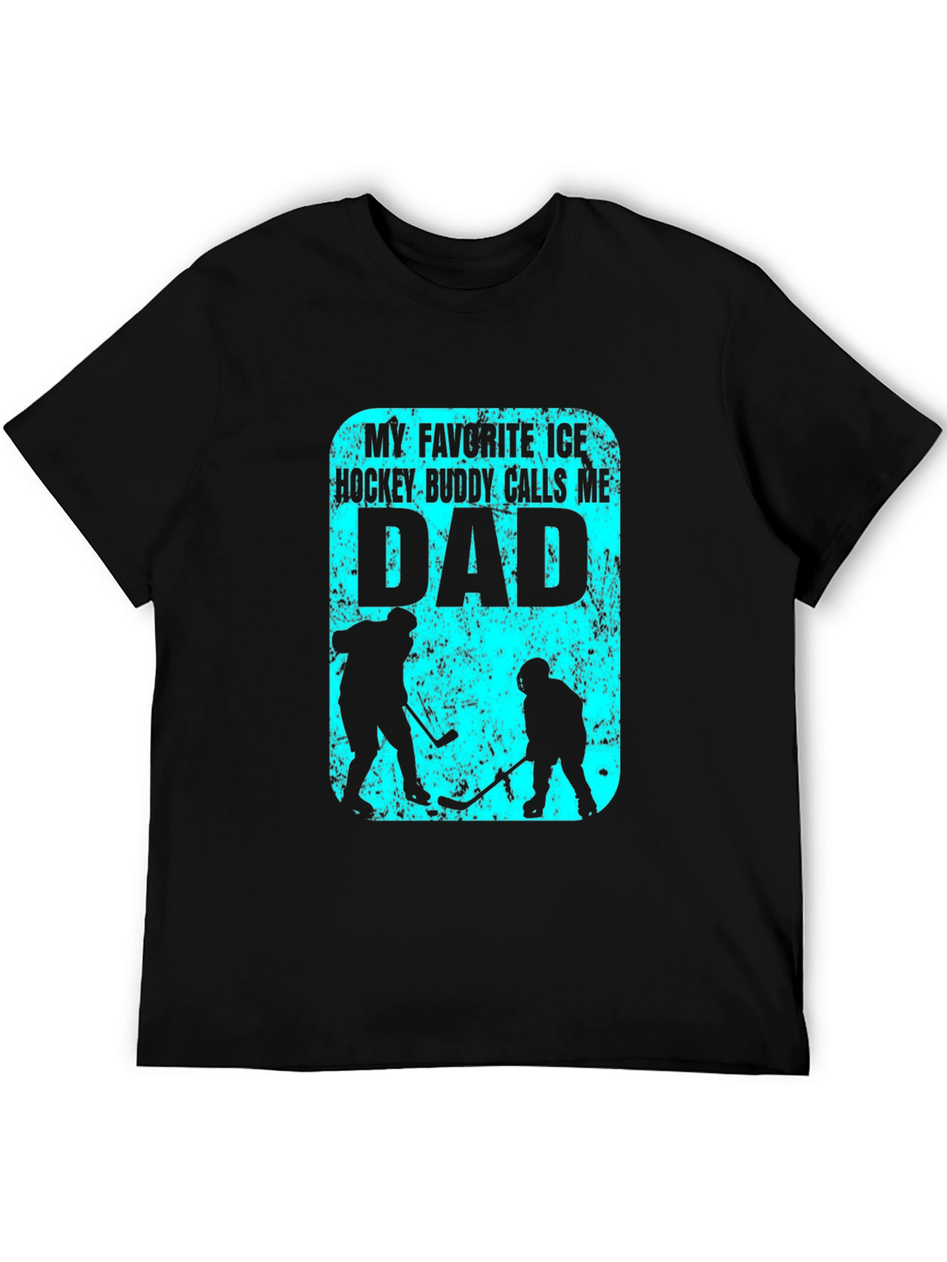 Black My Favorite Ice Hockey Buddy Calls Me Dad T-Shirt view 5